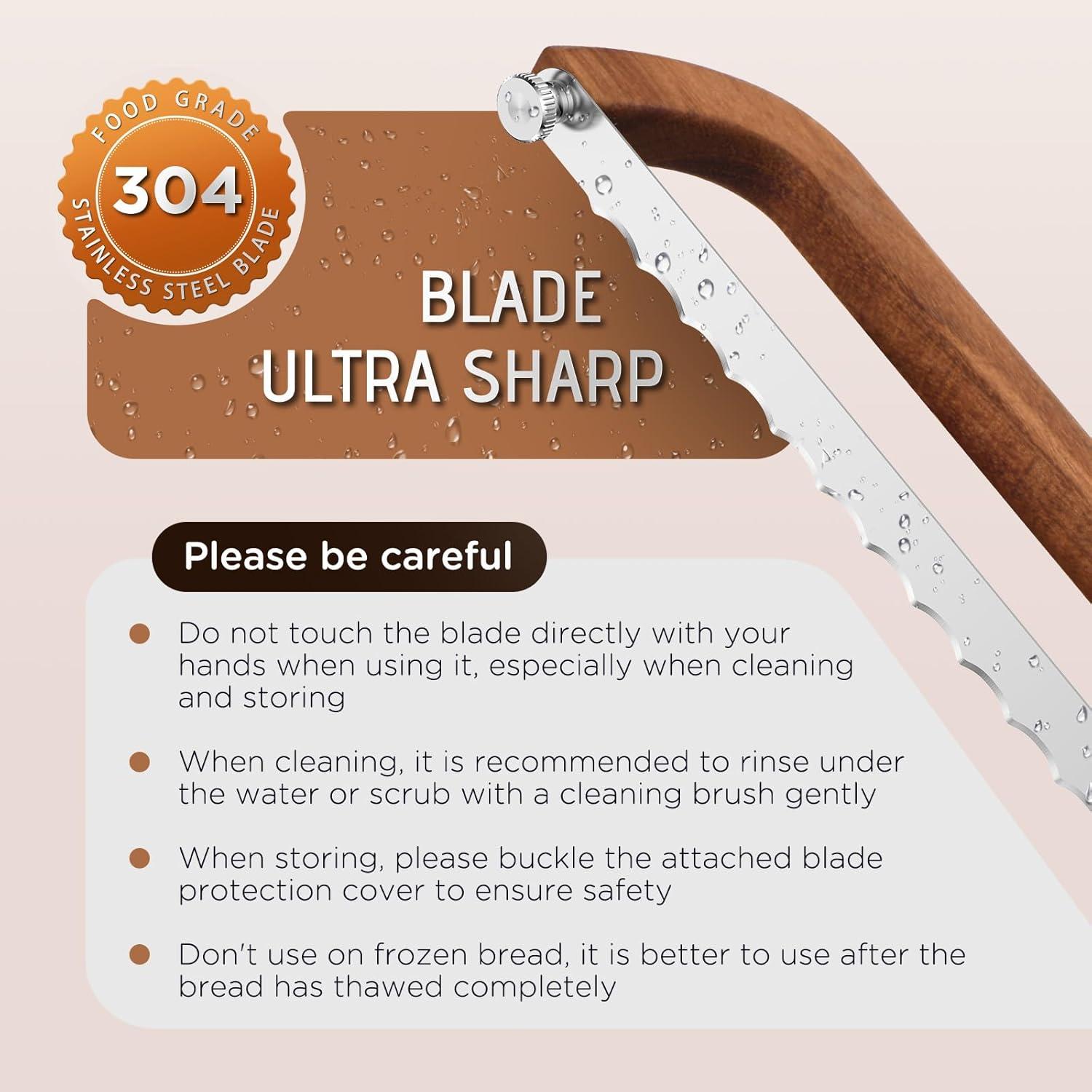 Cortador de Pan Yunlihua de Madera de Acacia 27 cm