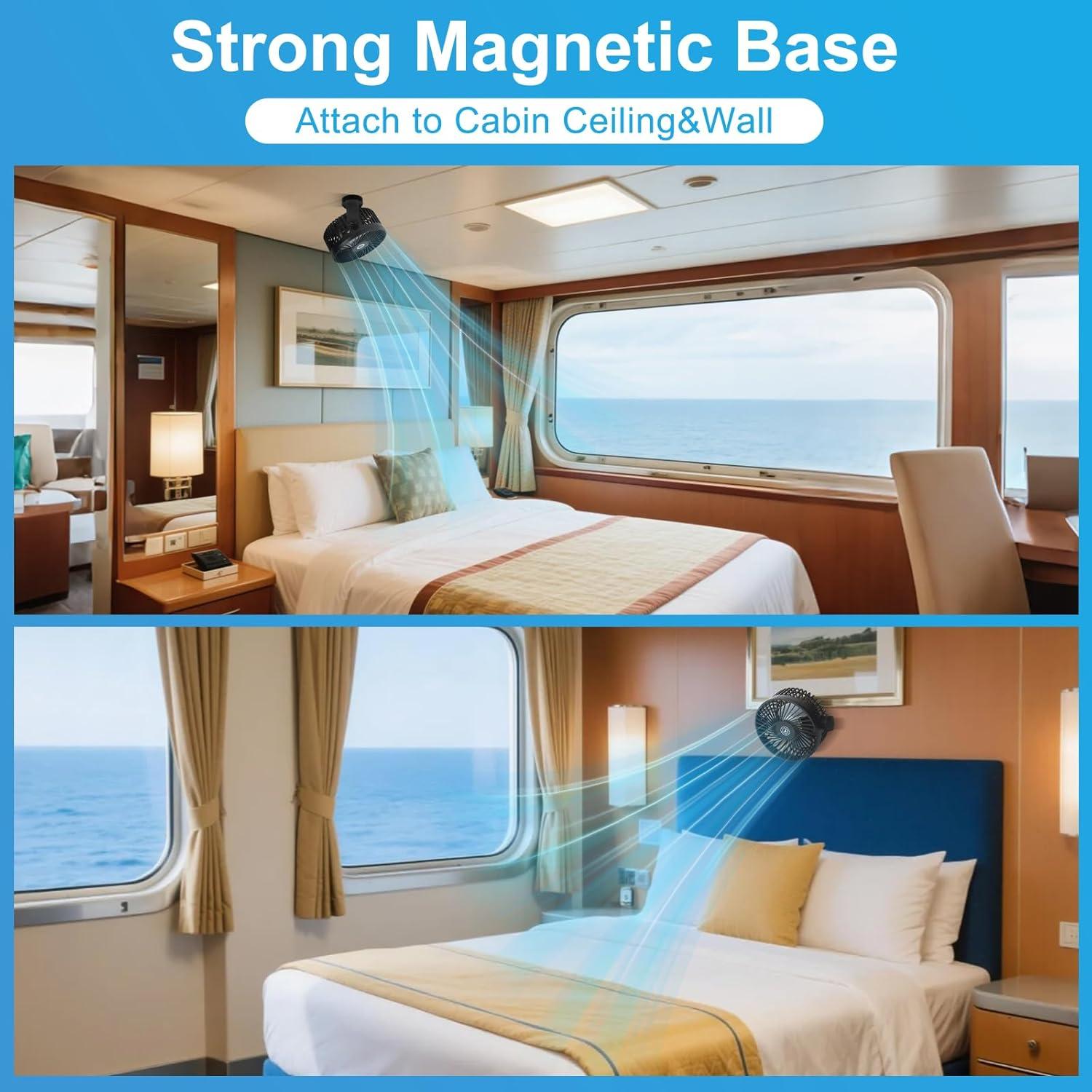 Ventilador de Crucero Magnético Fanopera 12000mAh 3 Velocidades