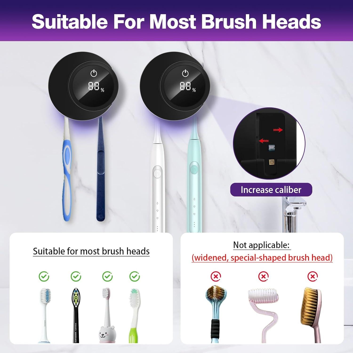 Desinfectante de Cepillos de Dientes Lvseeman Negro con LED