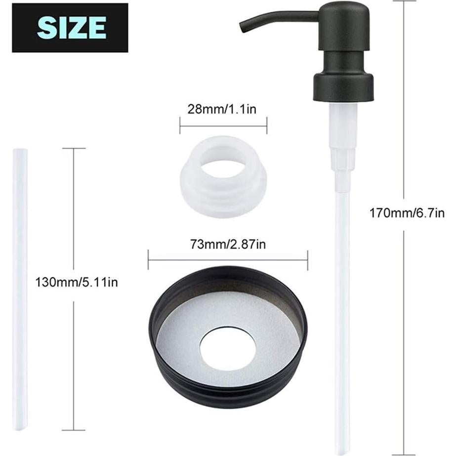 2 Tapas Dispensador Jabón Acero Inoxidable Watsango 16 oz