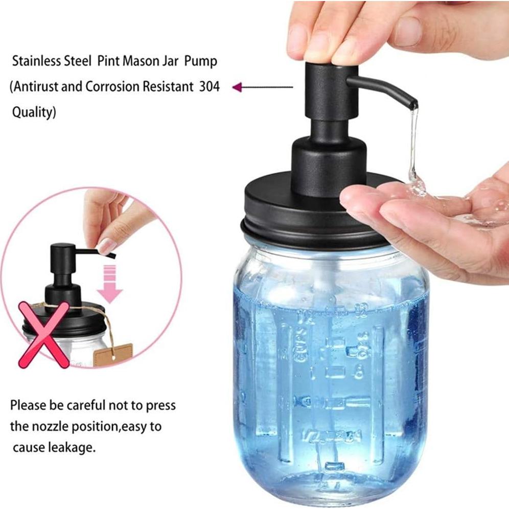 2 Tapas Dispensador Jabón Acero Inoxidable Watsango 16 oz