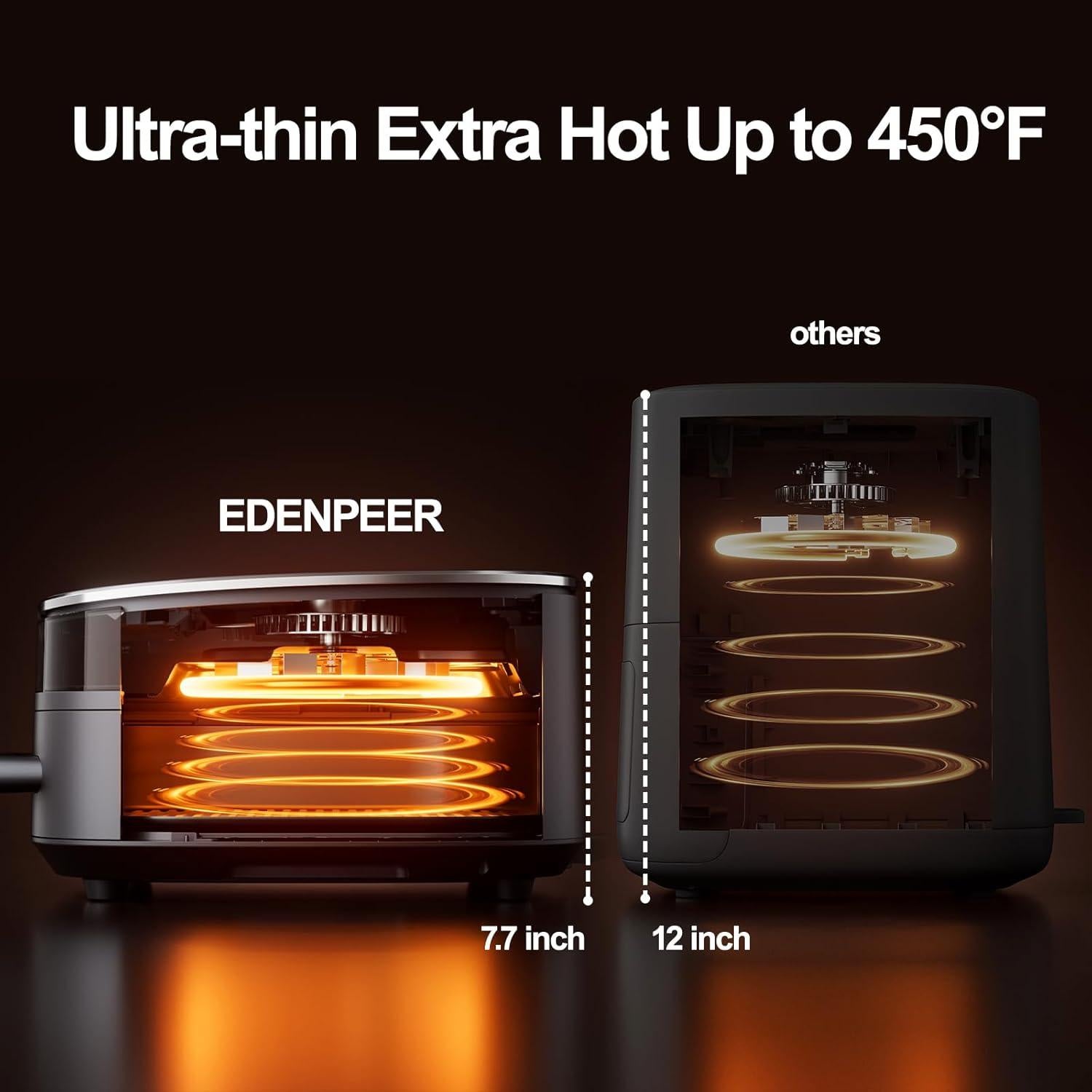 Freidora de Aire EDENPEER 6 QT Acero Inoxidable 11 en 1