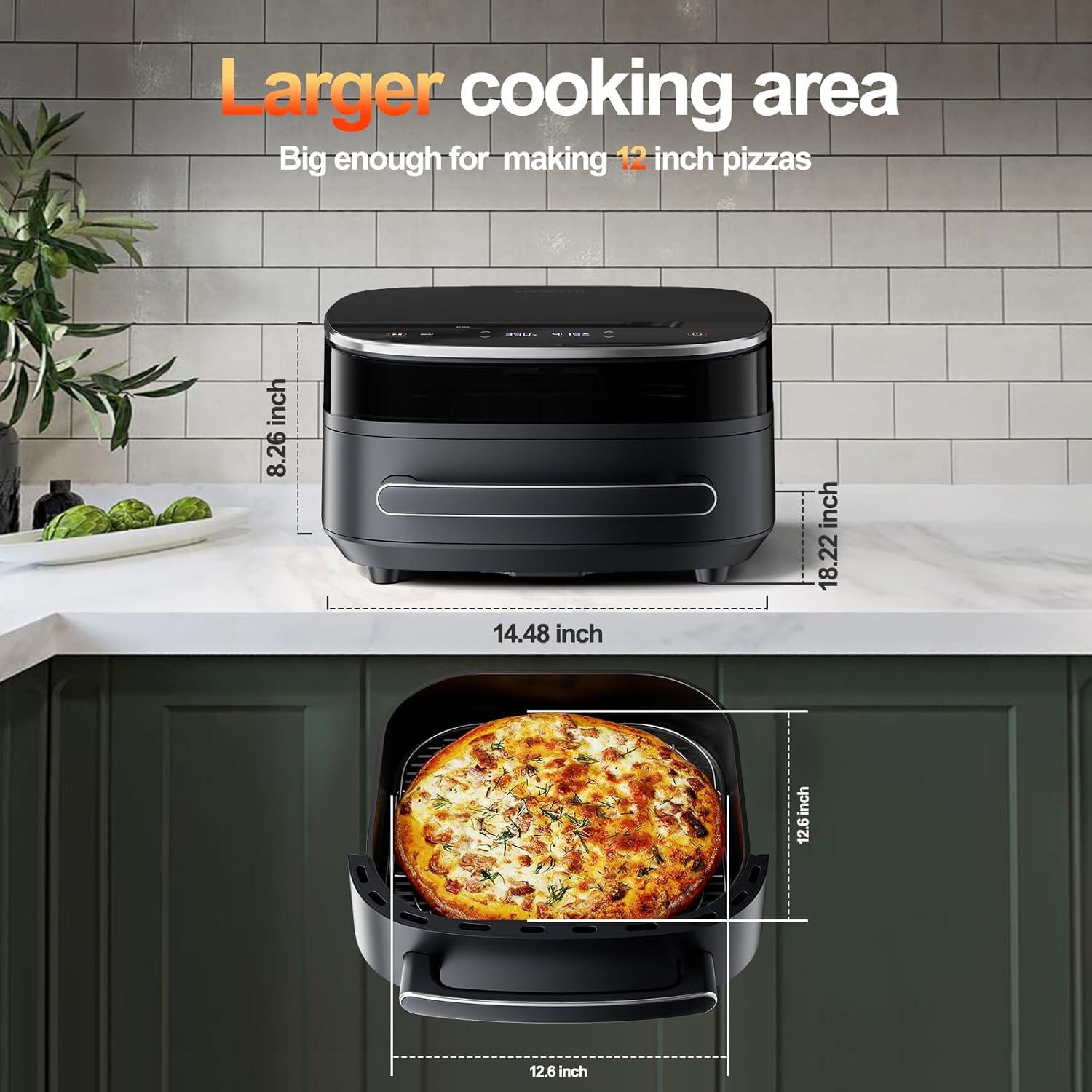 Freidora de Aire EDENPEER 6 QT Acero Inoxidable 11 en 1