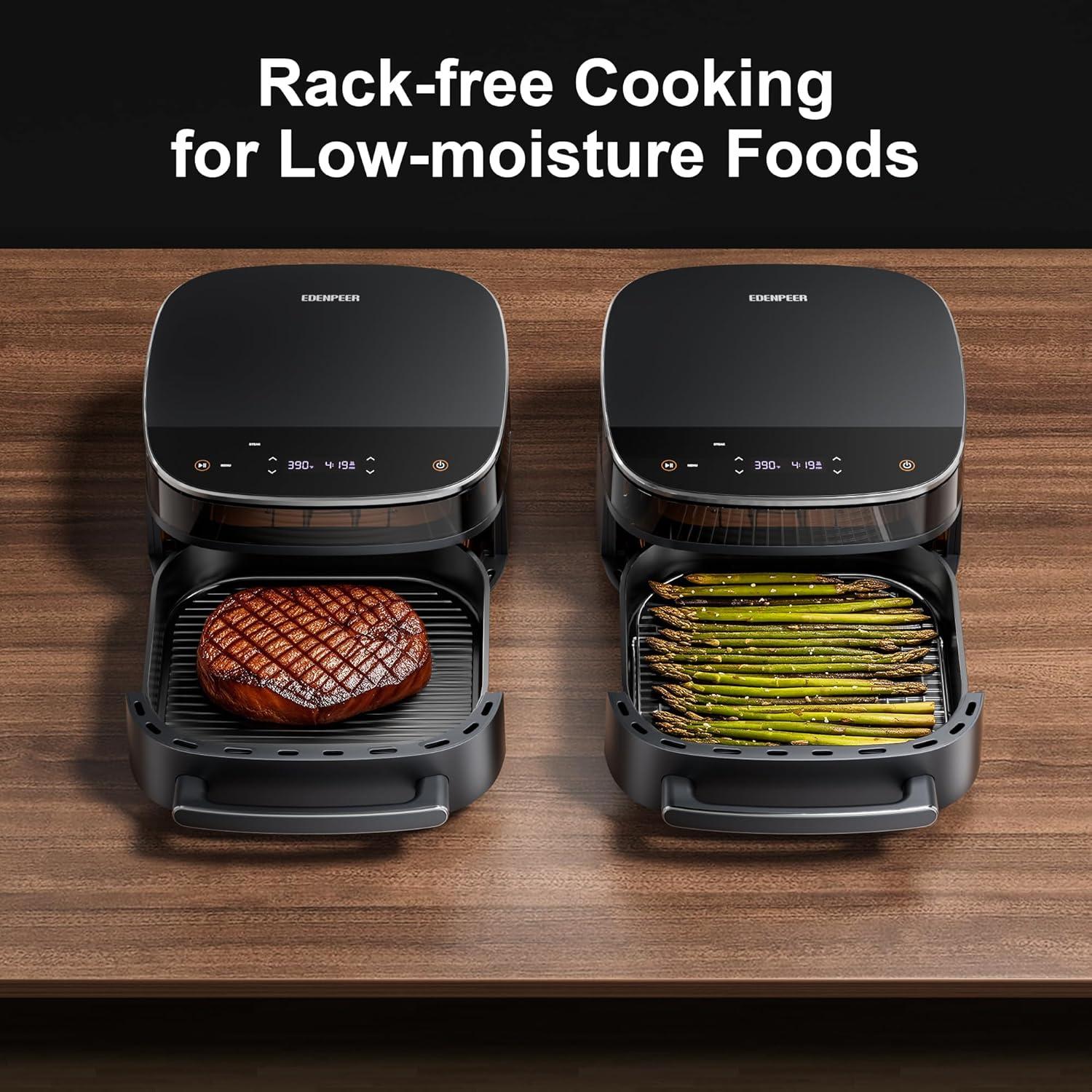 Freidora de Aire EDENPEER 6 QT Acero Inoxidable 11 en 1