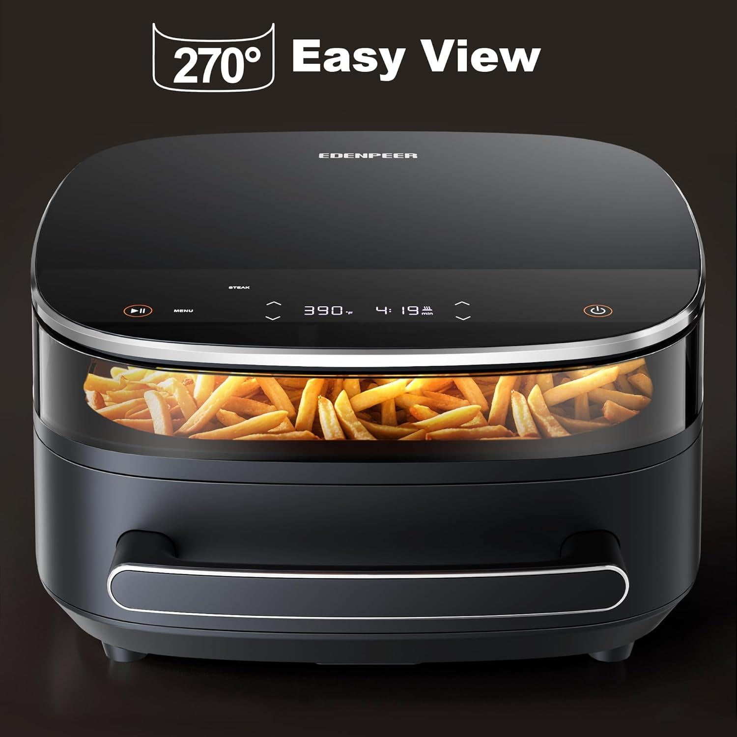 Freidora de Aire EDENPEER 6 QT Acero Inoxidable 11 en 1