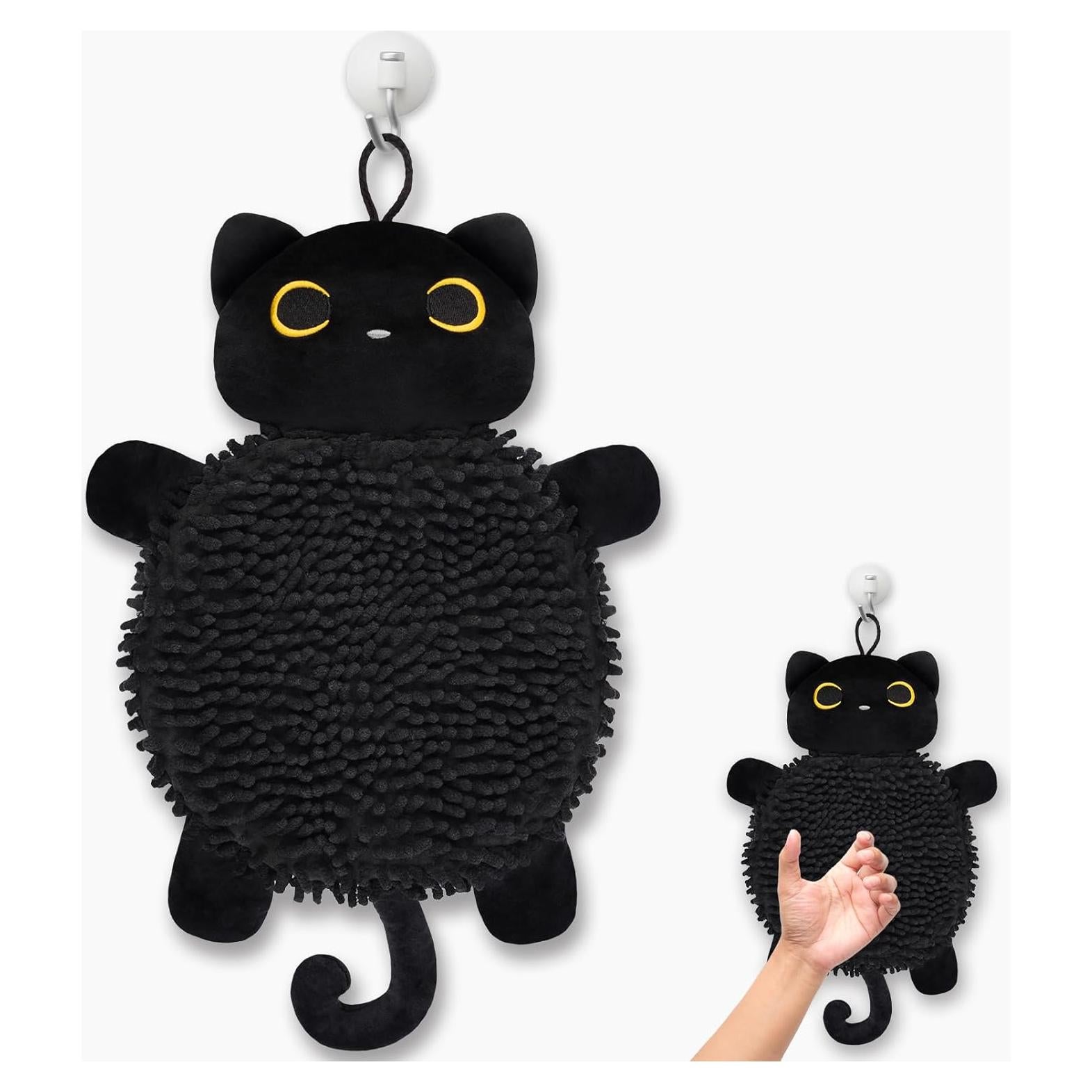 Toalla de Mano de Gato JEROKUMI Chenille 20x46 cm Absorbente