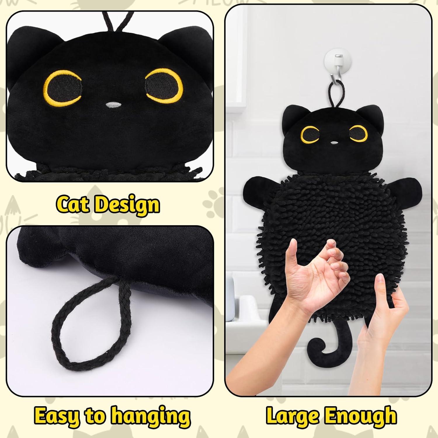 Toalla de Mano de Gato JEROKUMI Chenille 20x46 cm Absorbente