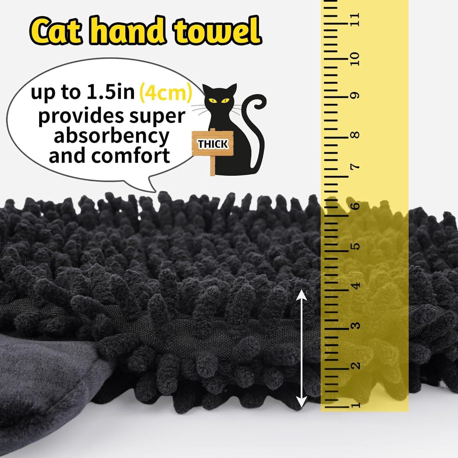 Toalla de Mano de Gato JEROKUMI Chenille 20x46 cm Absorbente