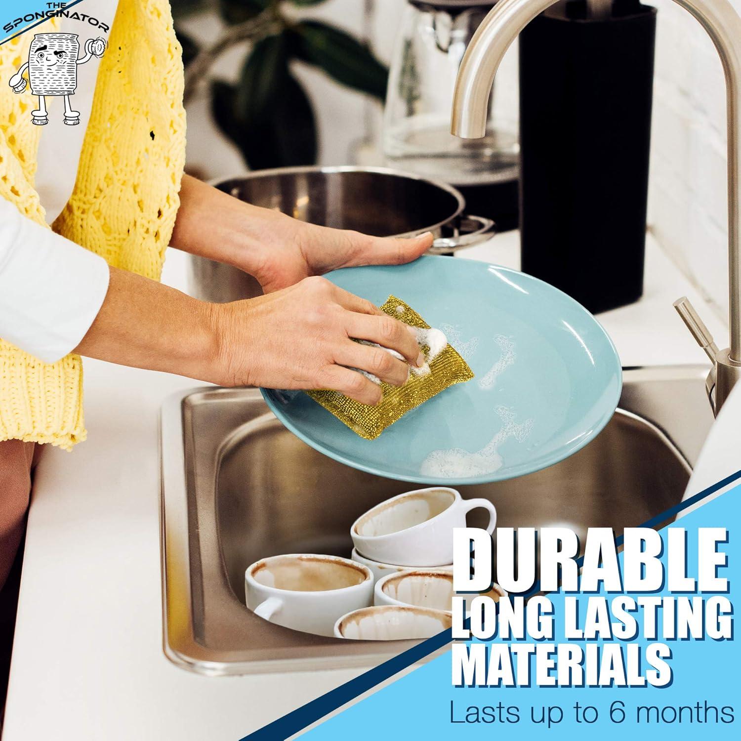 Esponjas de Fregar SmokEase - Sin Rayones, 6 Piezas Oro y Plata