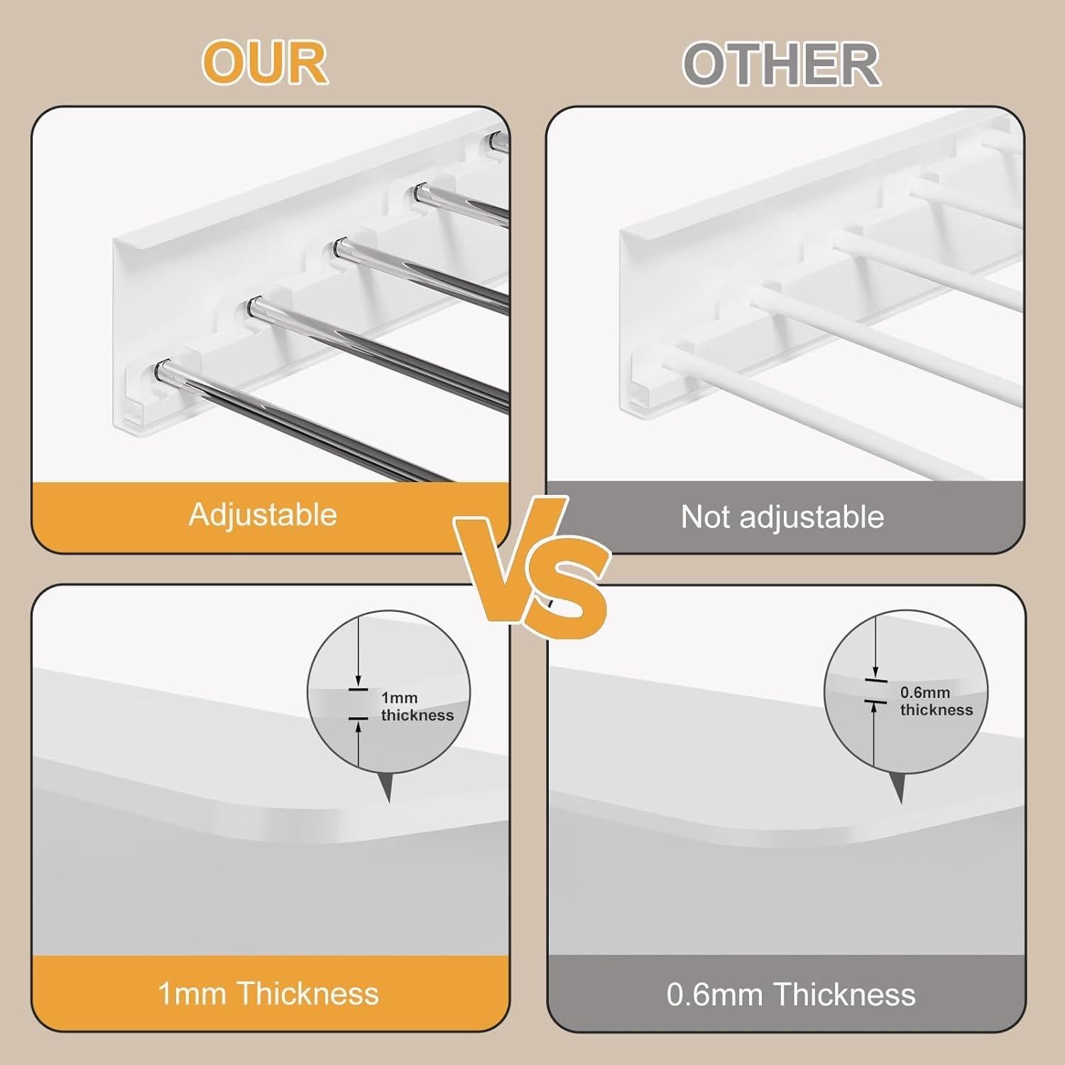 Estante de Secado Plegable WAVETOKA 80 cm Acero Inoxidable Blanco