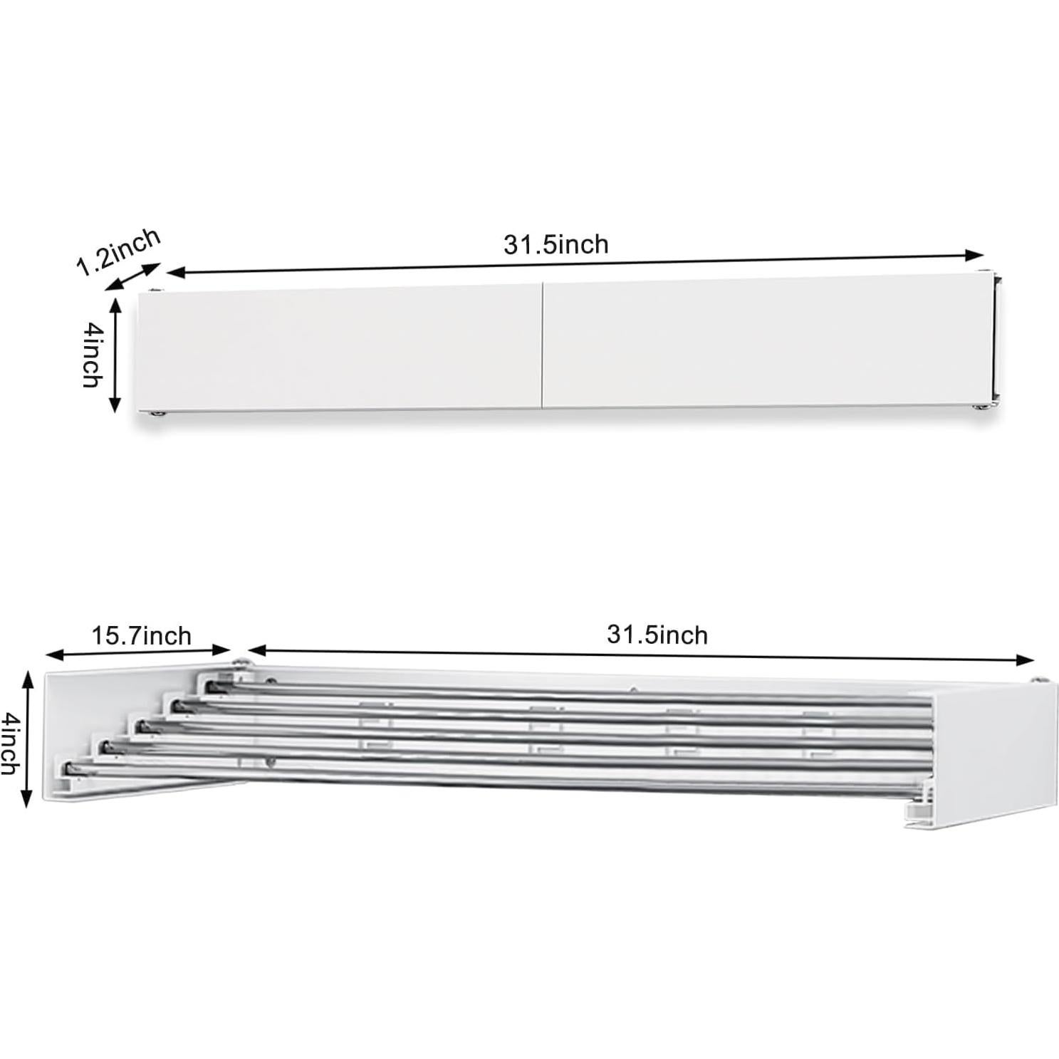 Estante de Secado Plegable WAVETOKA 80 cm Acero Inoxidable Blanco