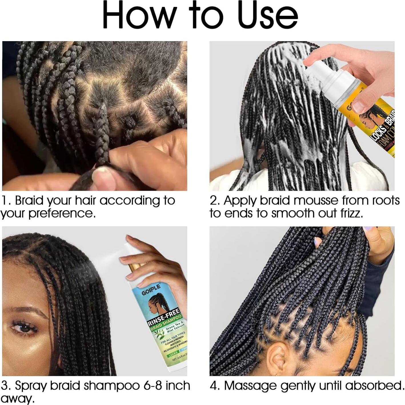 Mousse y Champú Sin Agua para Trenzas Goiple - 2 Piezas