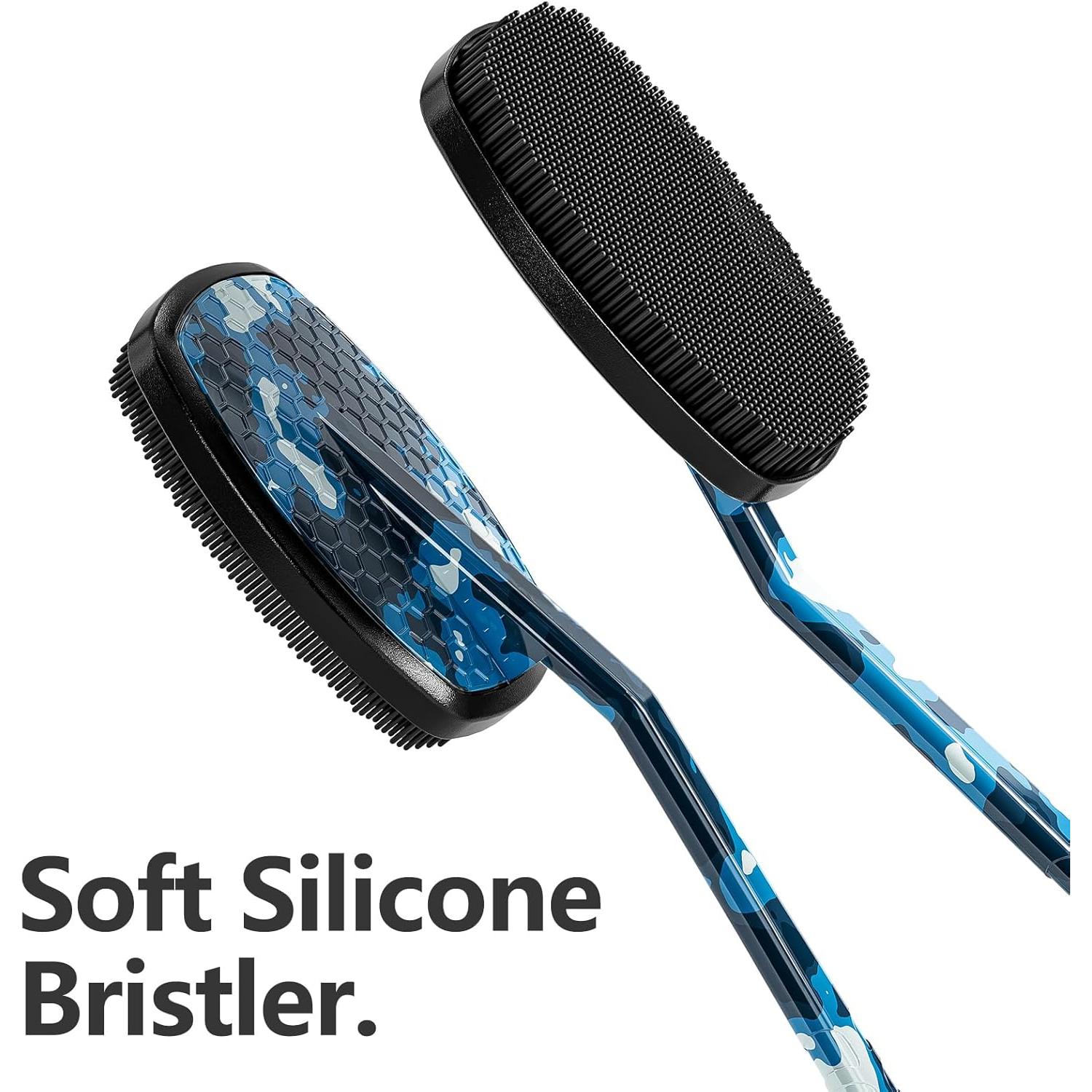 Exfoliador de Espalda de Silicona ZEOMLON Azul Camo 45.5 cm