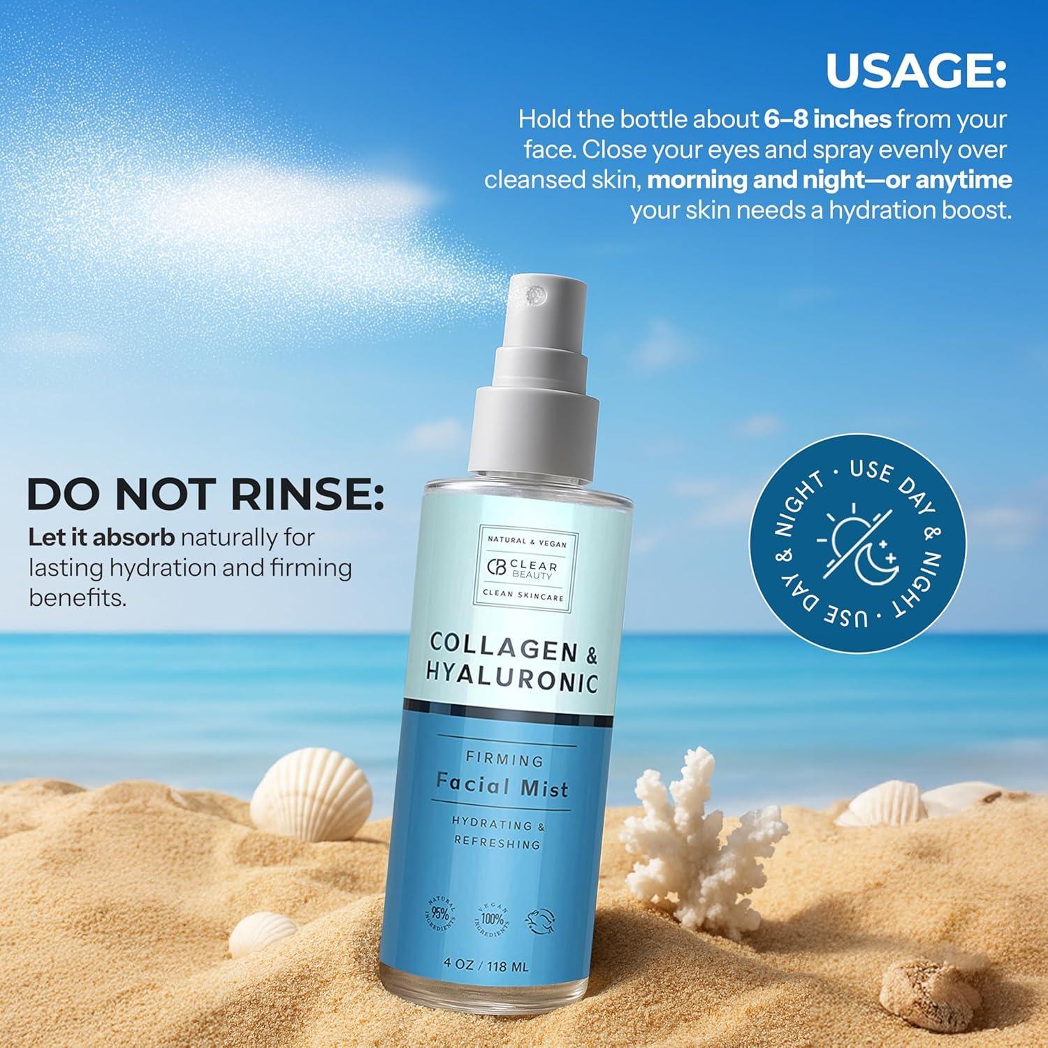 Spray Facial Hidratante Trendsformers - Ácido Hialurónico y Colágeno - 2 Paquetes de 315 g