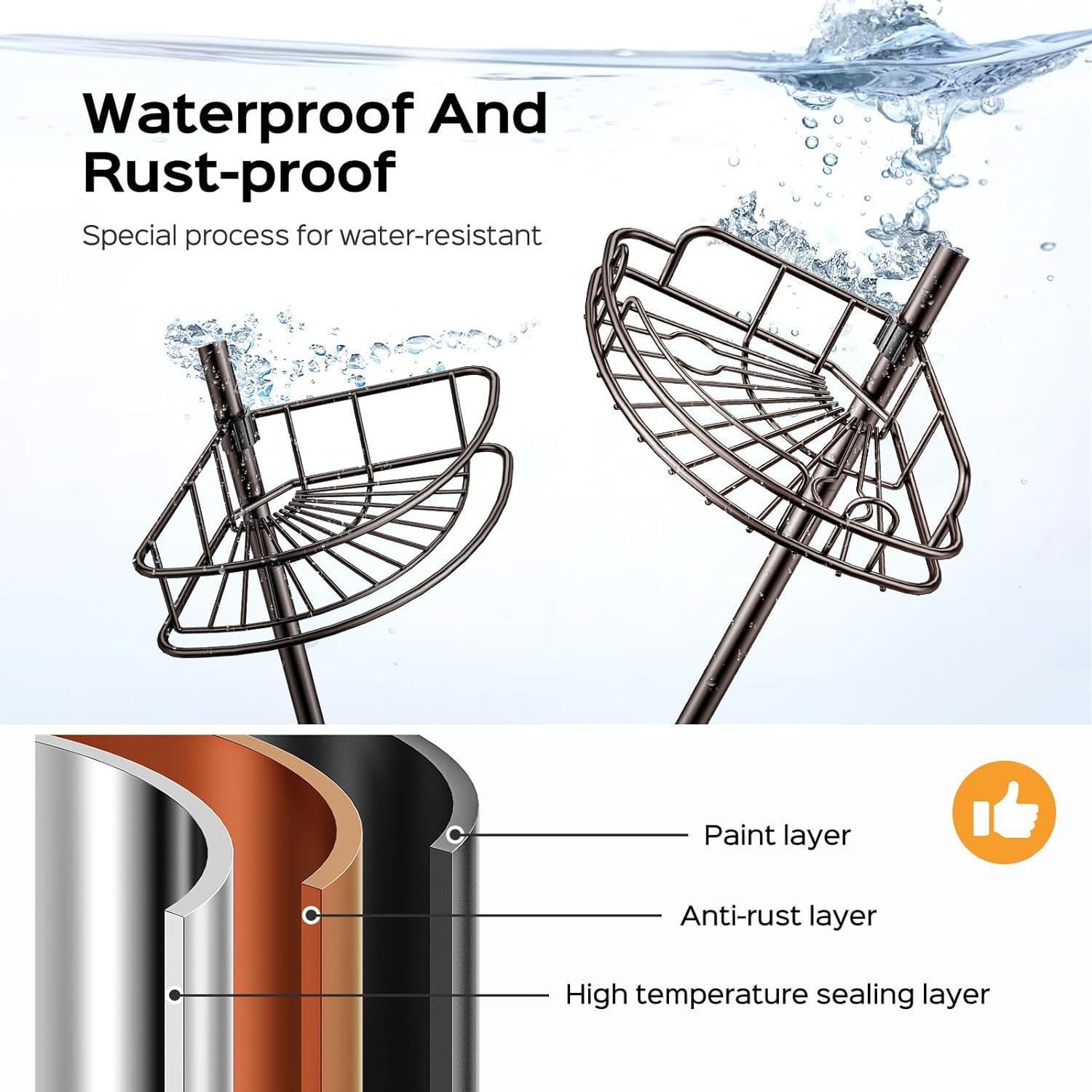 Caddy de Ducha de Esquina HAMITOR Ajustable 4 Niveles Bronce