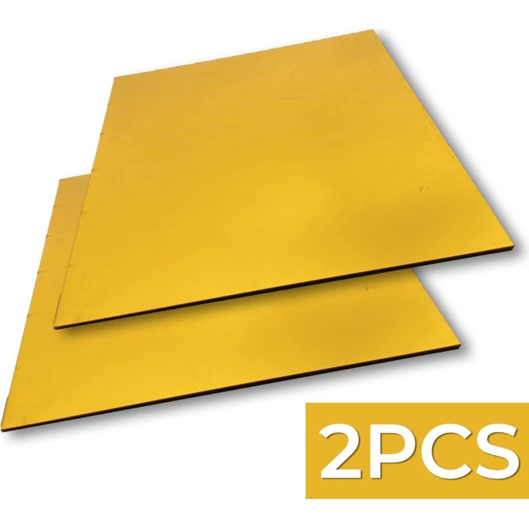 2 Piezas Hoja de Espejo Acrílico Dorado YARRD 30x30 cm