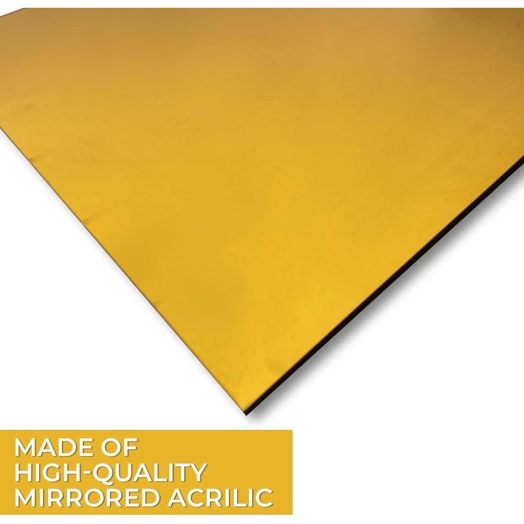 2 Piezas Hoja de Espejo Acrílico Dorado YARRD 30x30 cm