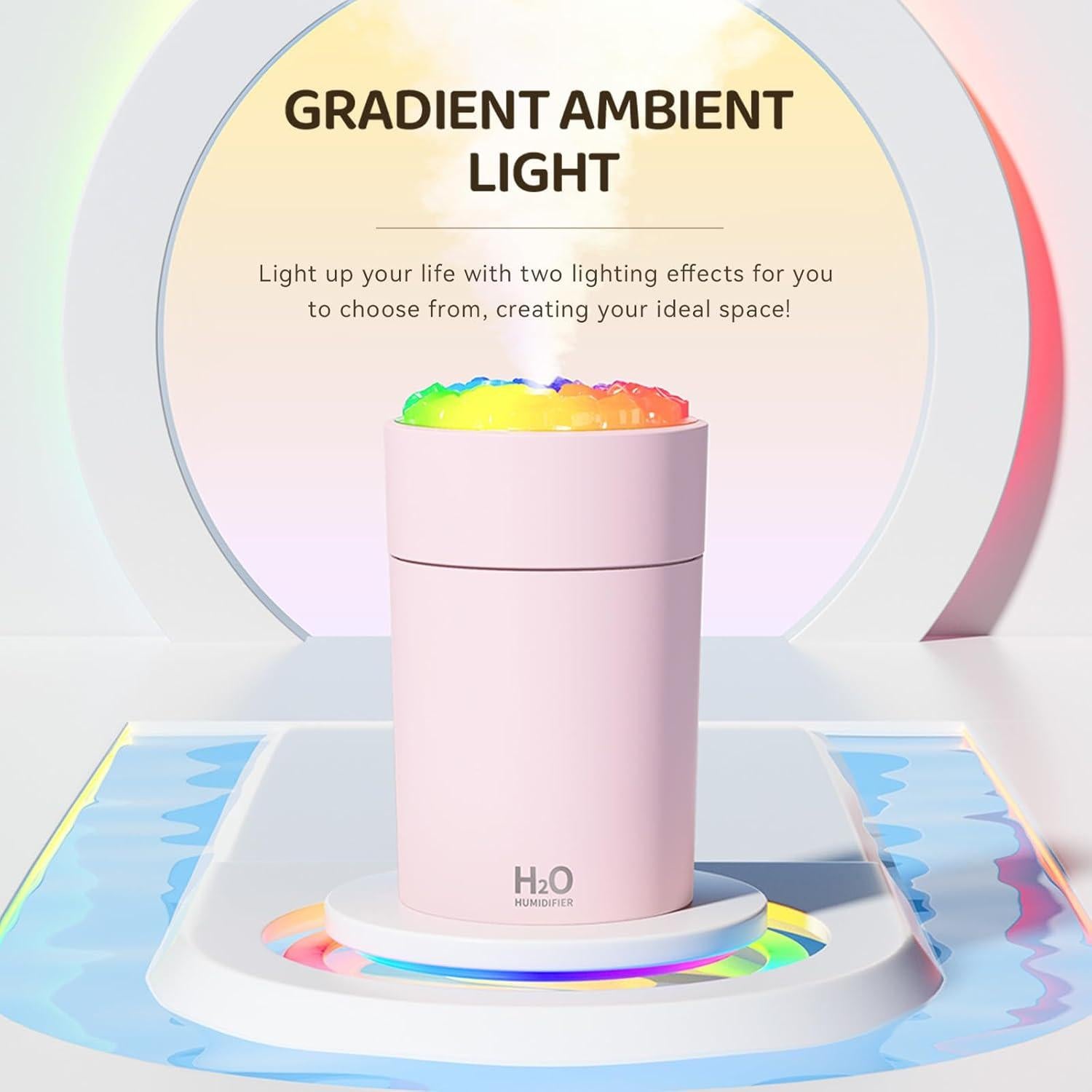 Humidificador Compacto BATULU 220ml con Luz LED 7 Colores