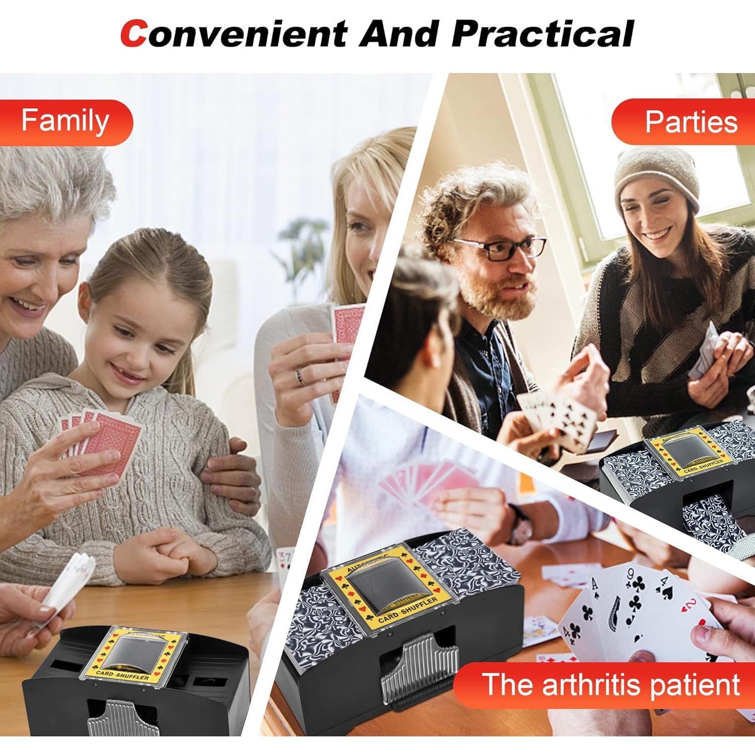 Barajador Eléctrico FONBEAR para 2 Barajas - Ideal para Juegos