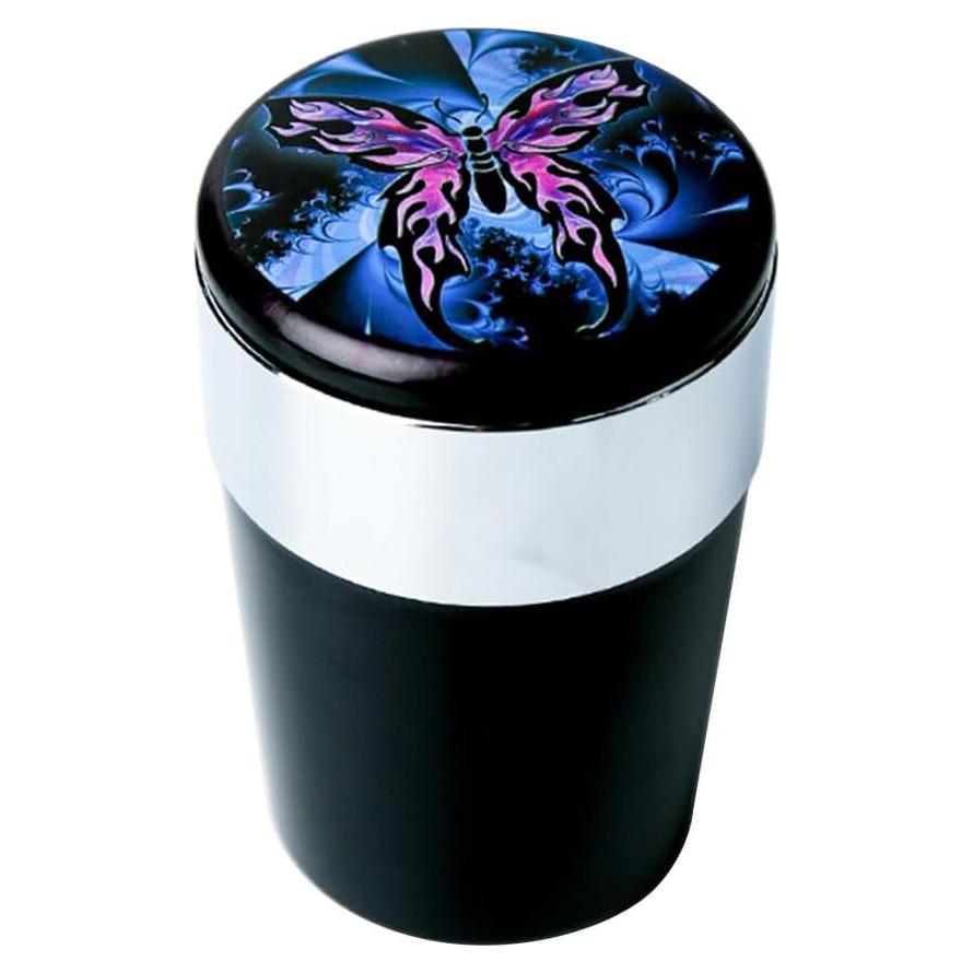 Basurero de coche MeiBoAll con tapa y luz LED azul, 0.13 kg