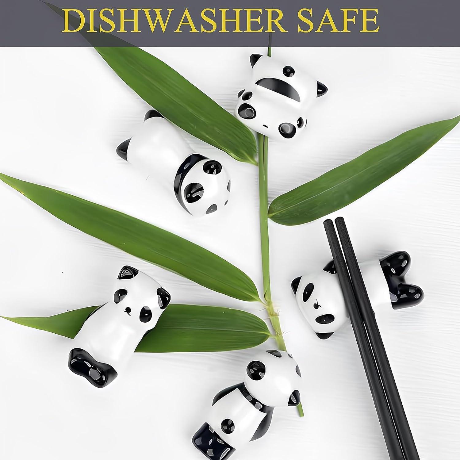 Juego de Palillos Reutilizables ITXIYC con Soporte Panda 2 Pares