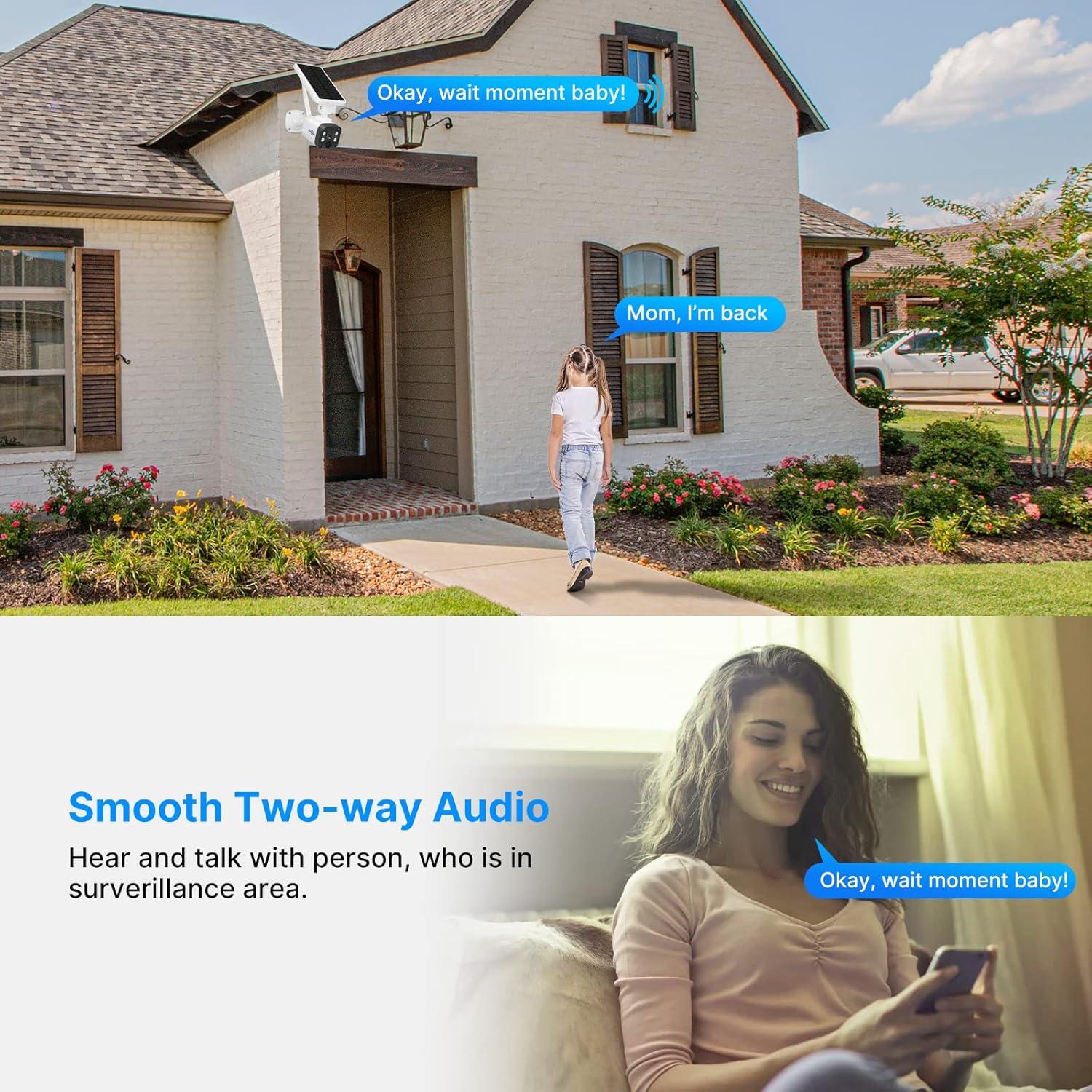 Sistema de Cámara de Seguridad Inalámbrica Solar Hiseeu 4MP 1TB