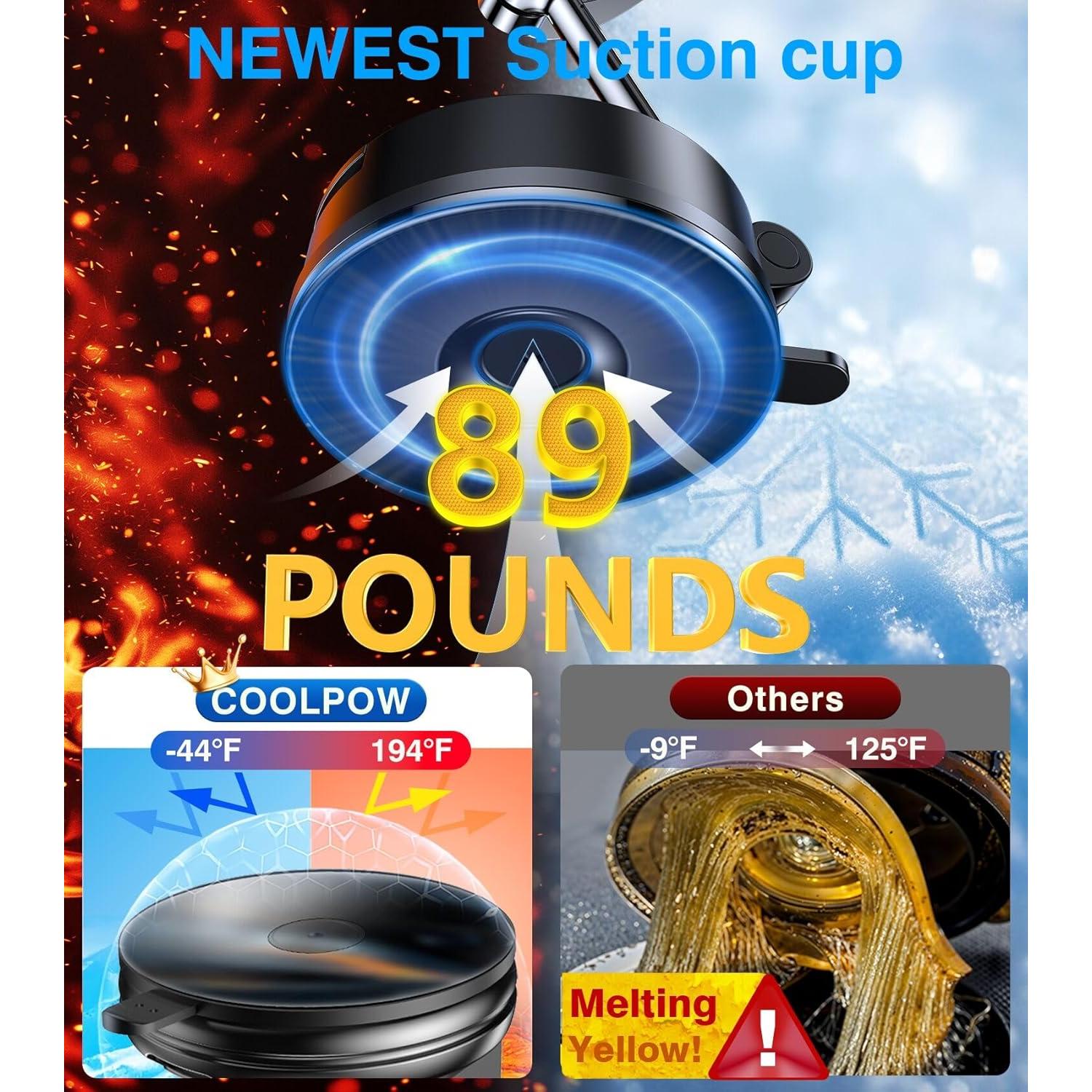 Soporte de Coche Magnético Coolpow MagSafe para iPhone 16-13