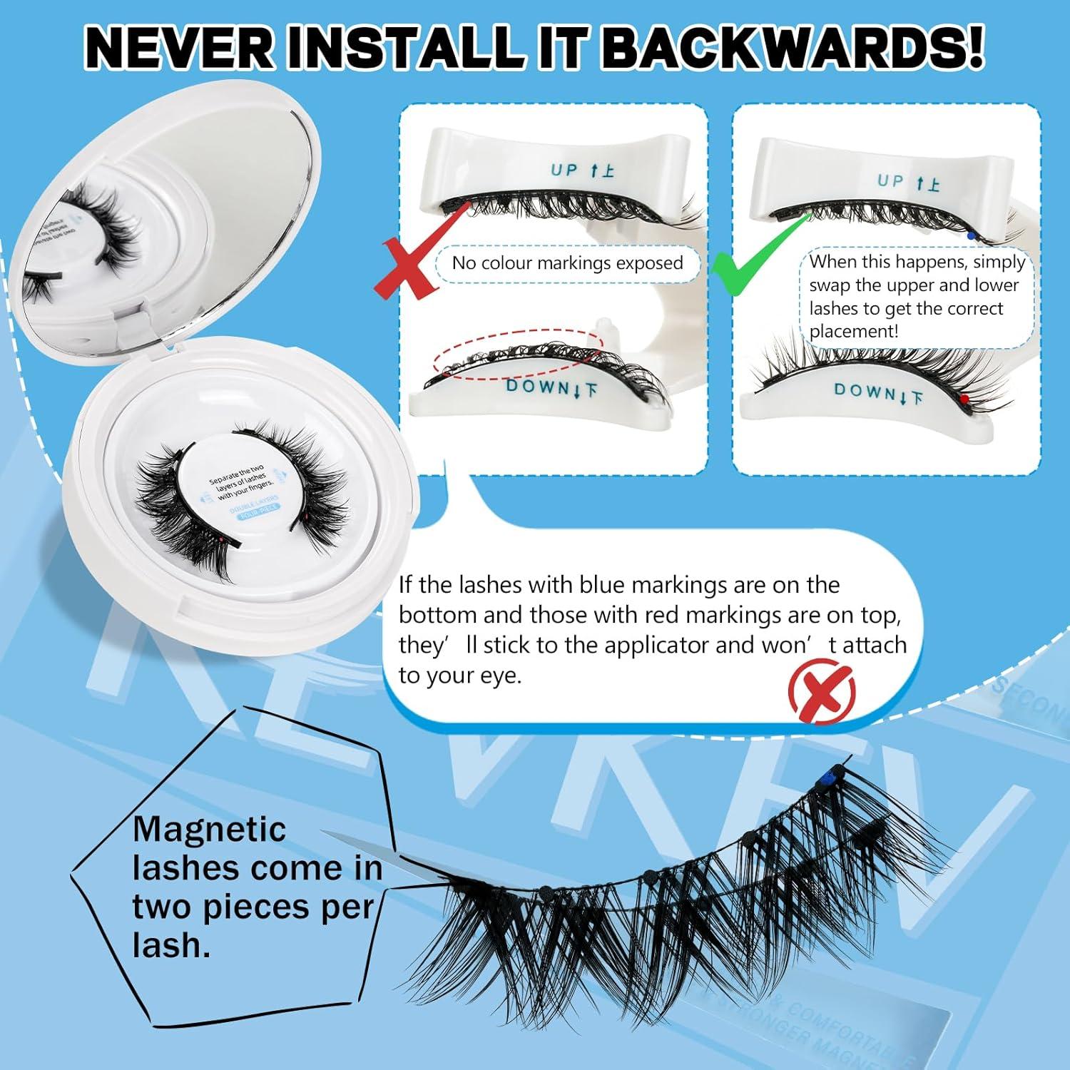 Kit de Pestañas Magnéticas KevKev Reutilizables 1 Par Topacio