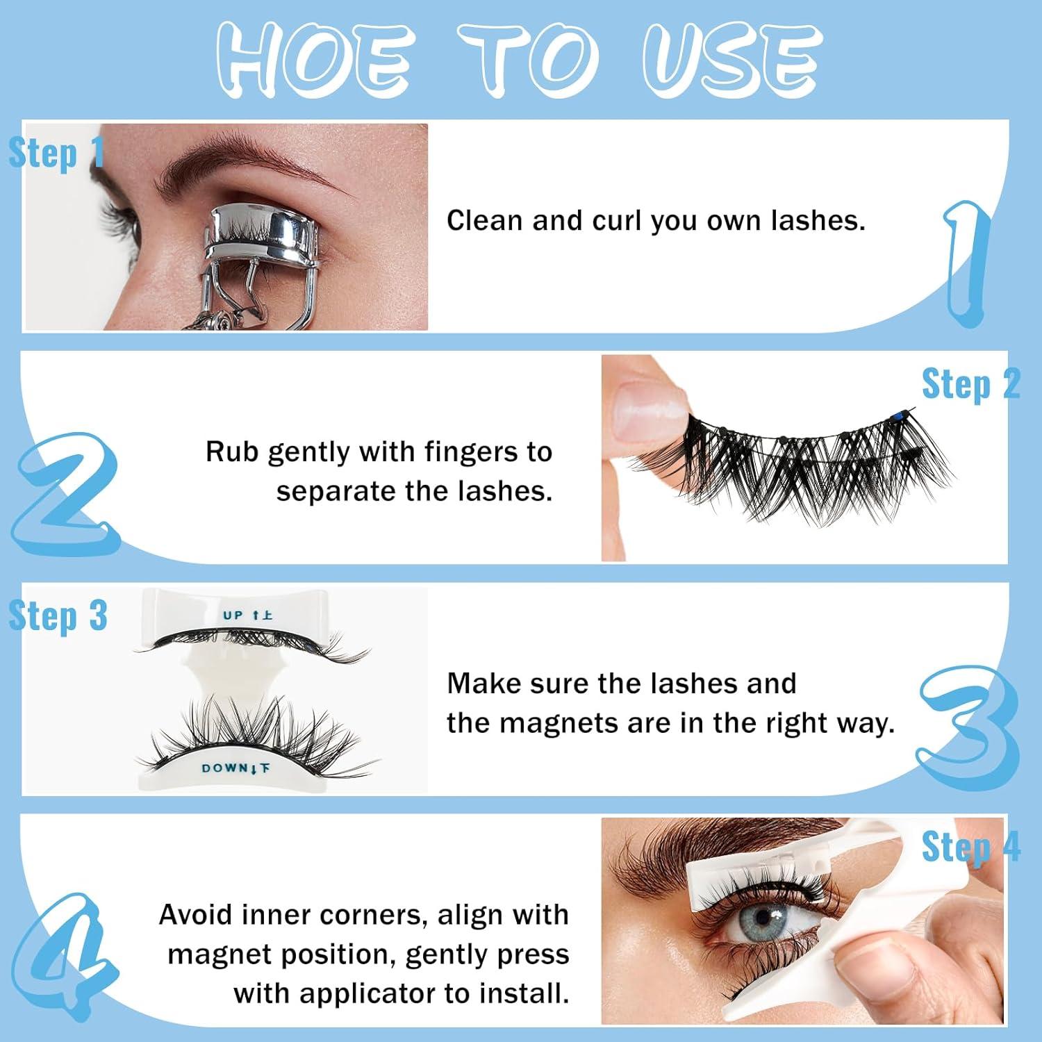 Kit de Pestañas Magnéticas KevKev Reutilizables 1 Par Topacio