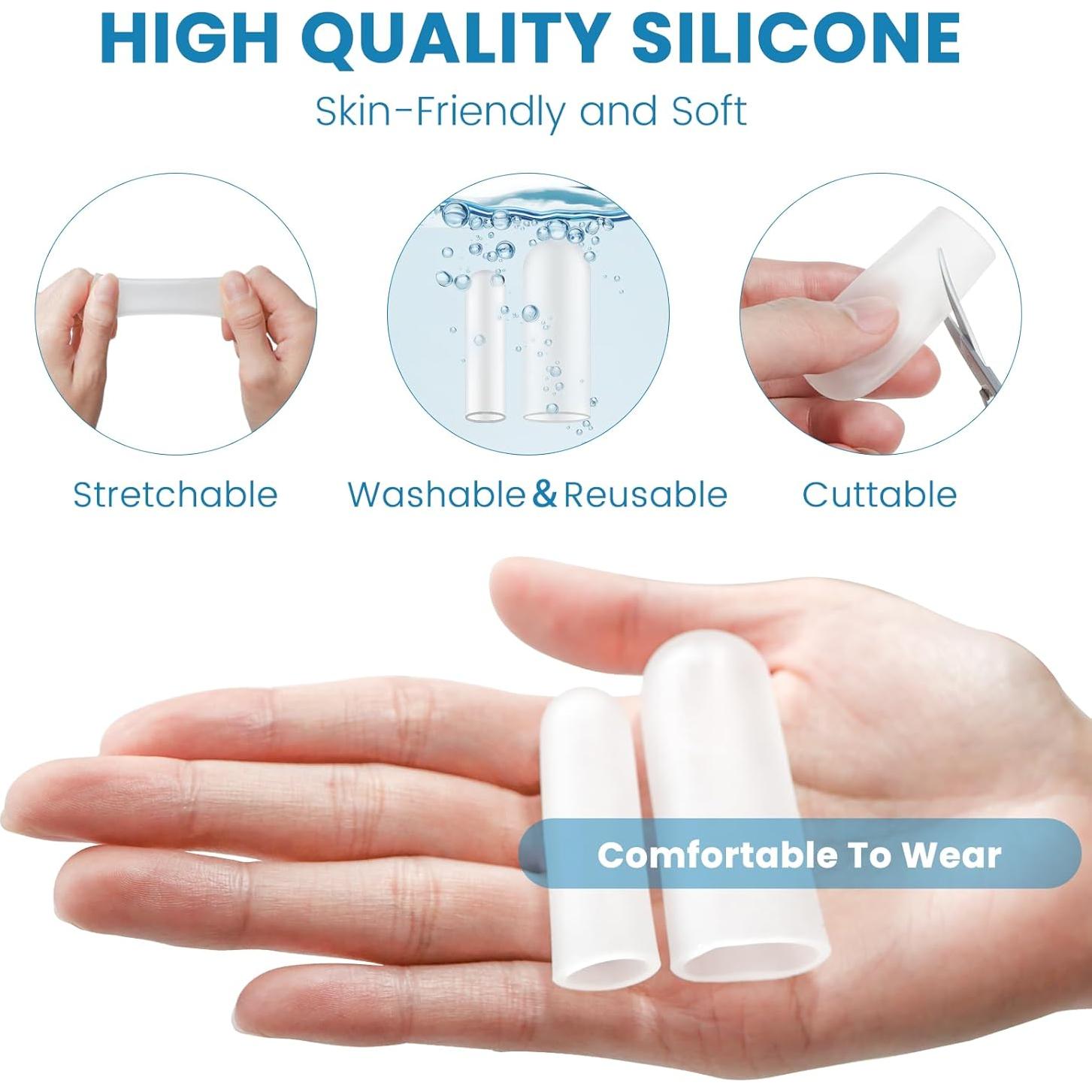 20 Fundas de Dedos de Silicona Happiby - Grandes y Pequeñas