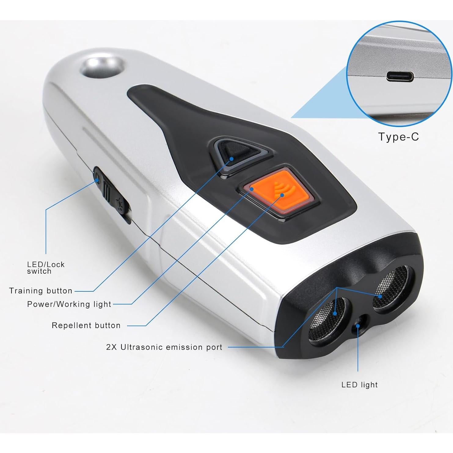 Dispositivo Antiladridos Ultrasonido AFFLAT con Linterna LED