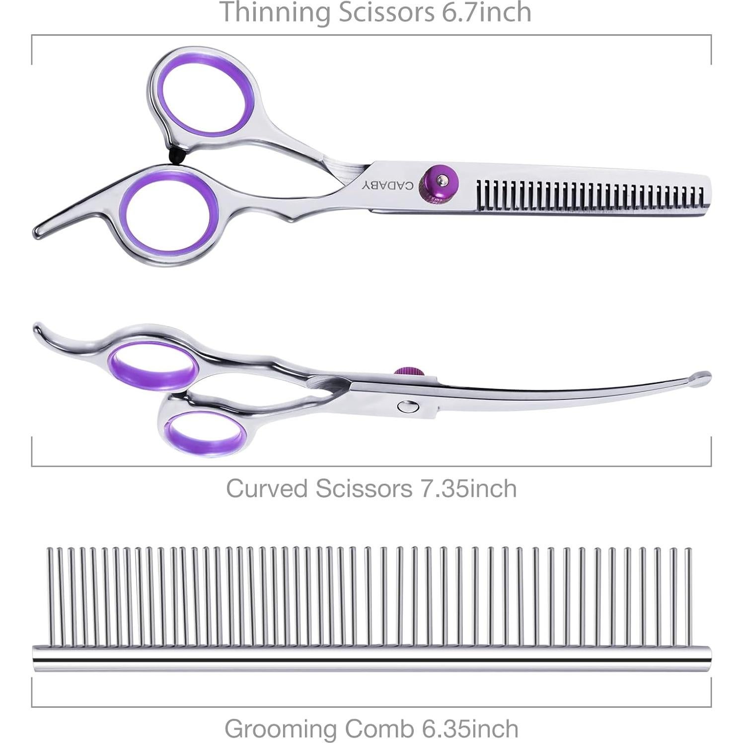 Tijeras de Peluquería Profesional CADABY para Perros 3 en 1