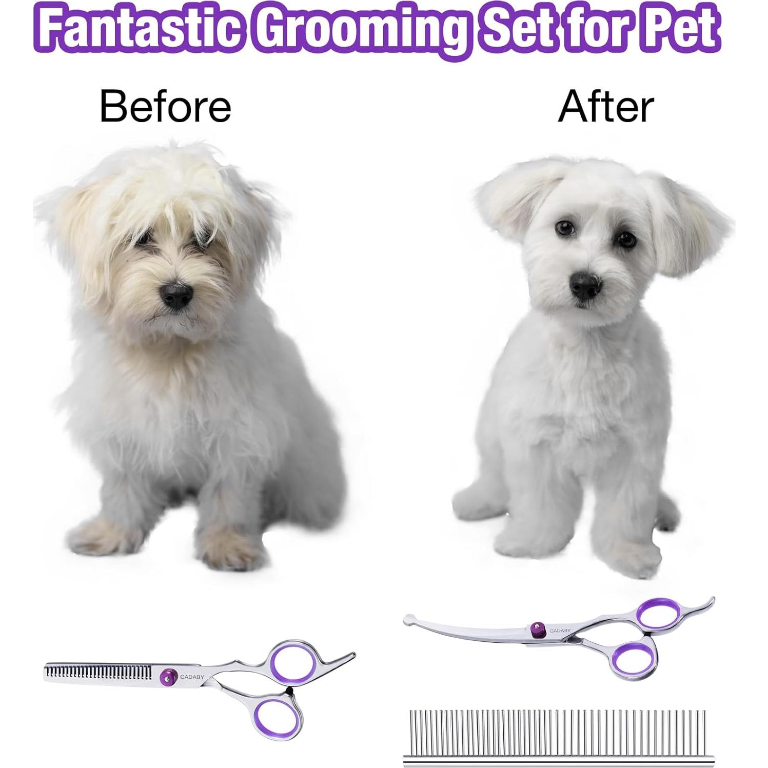 Tijeras de Peluquería Profesional CADABY para Perros 3 en 1