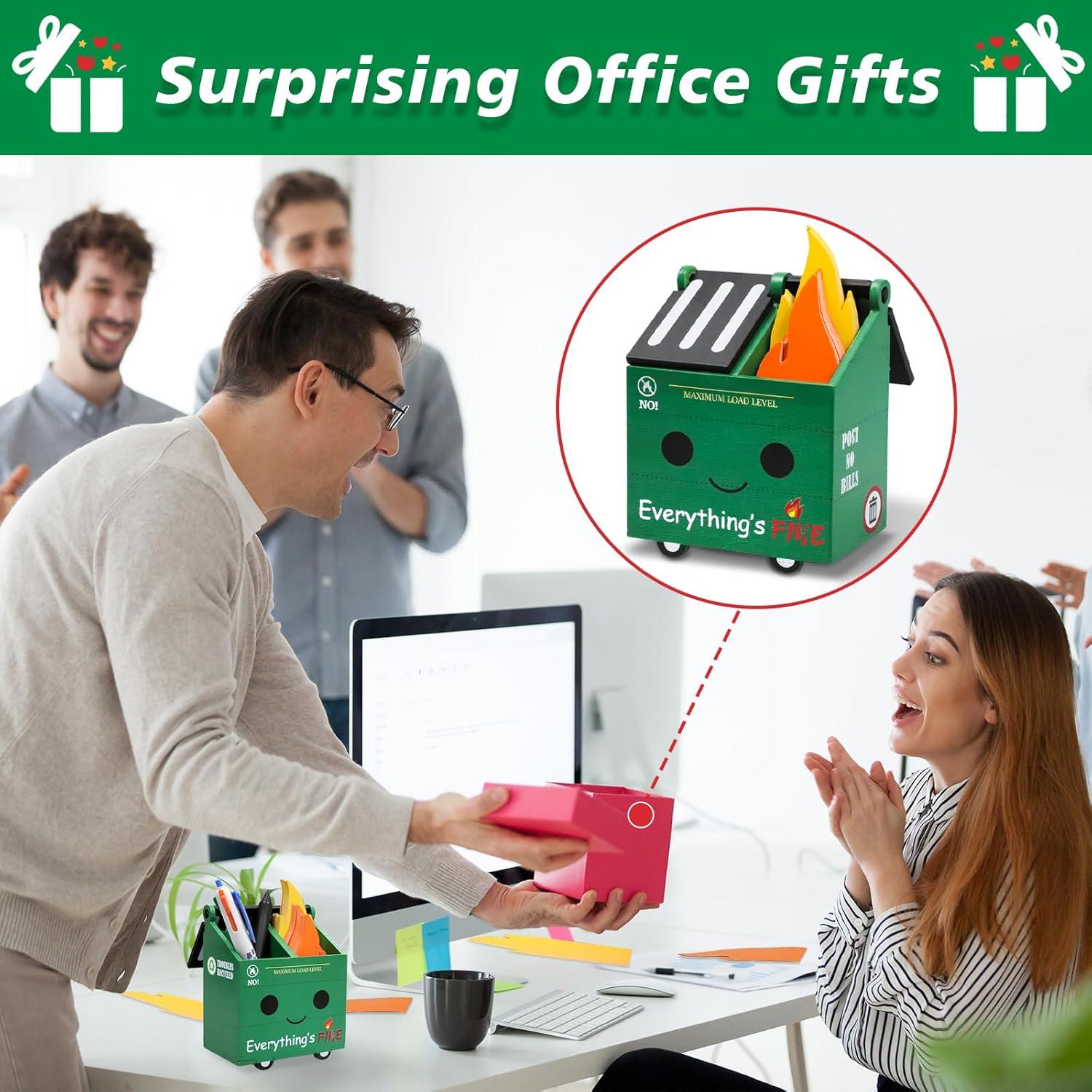 Soporte para lápices PUNICA en forma de basurero verde con 100 notas