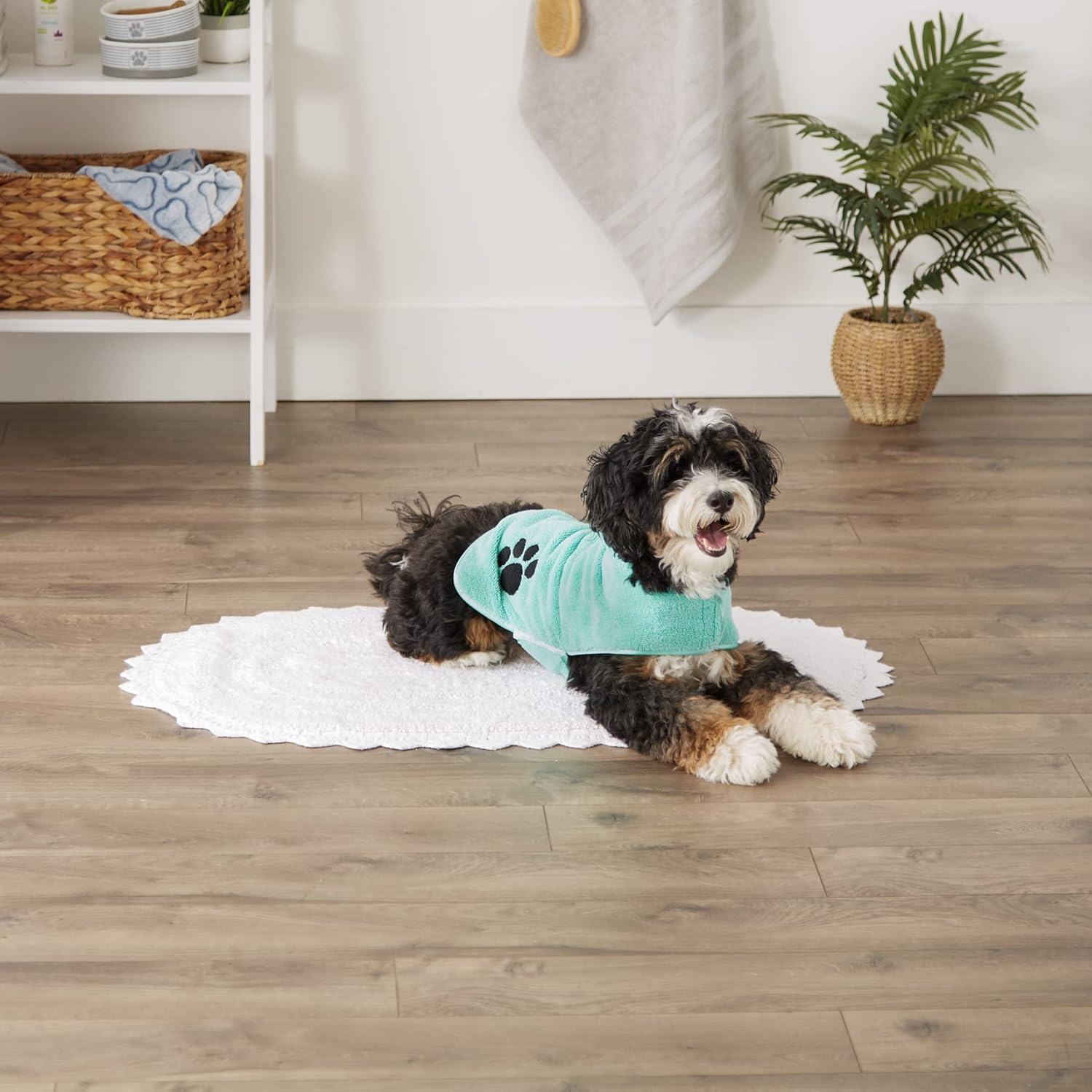 Bata para Mascotas Bone Dry Microfibra Absorbente Pequeña Aqua