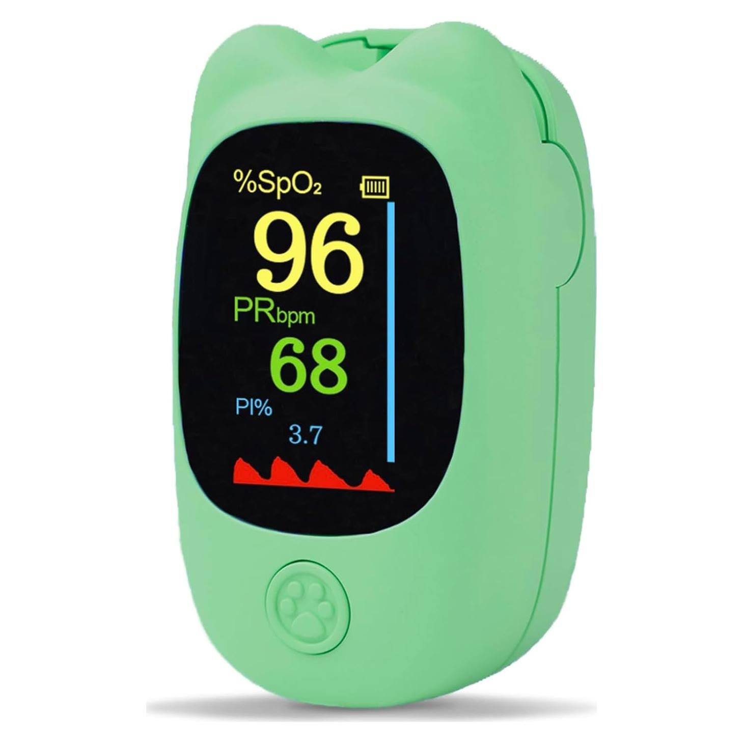 Oxímetro de Pulso Pediátrico YHXPIAY Verde Recargable