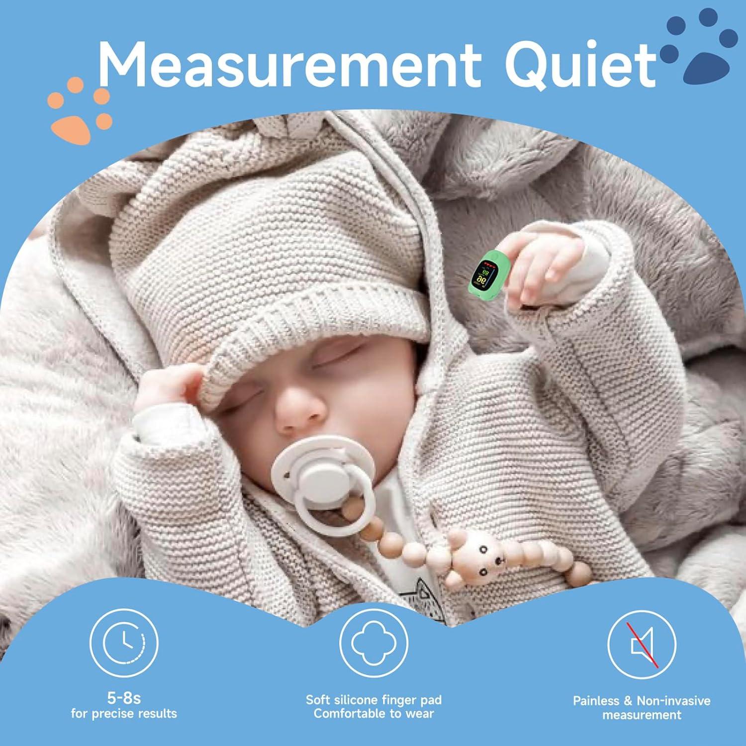 Oxímetro de Pulso Pediátrico YHXPIAY Verde Recargable