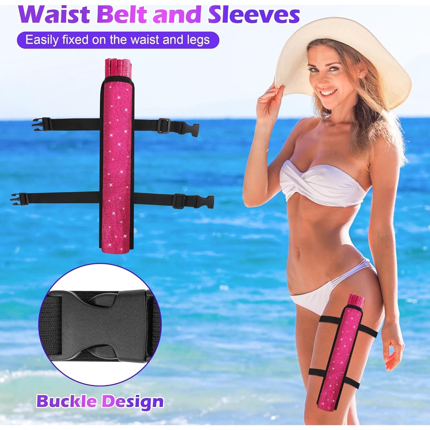 Abanico Plegable Brillante Rosa 34 cm AngleKai 2 Piezas