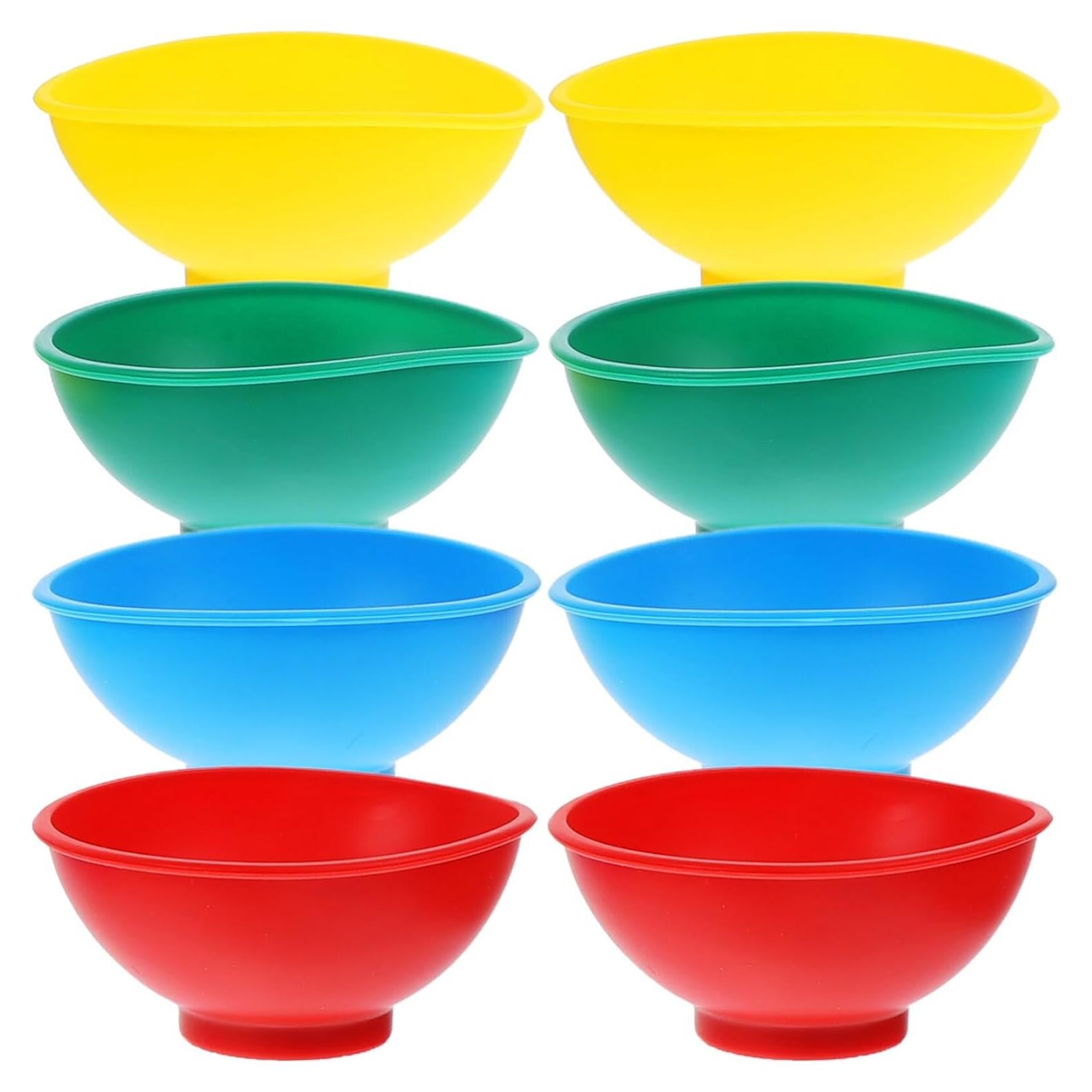 Juego de 8 Tazones de Silicona Luxshiny Multicolores 236ml