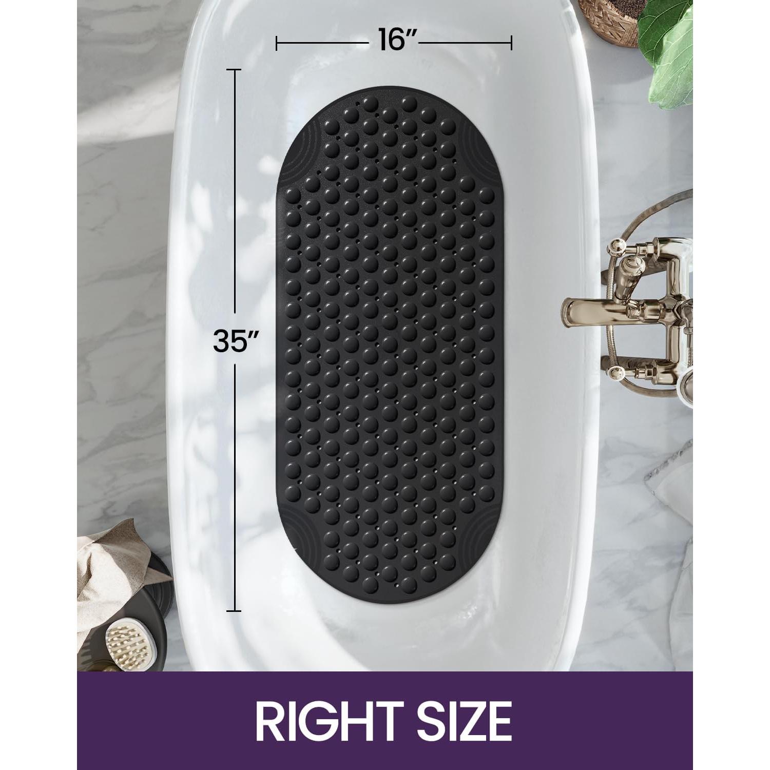Alfombrilla de Bañera Antideslizante DEXI 40.6x88.9 cm Negra