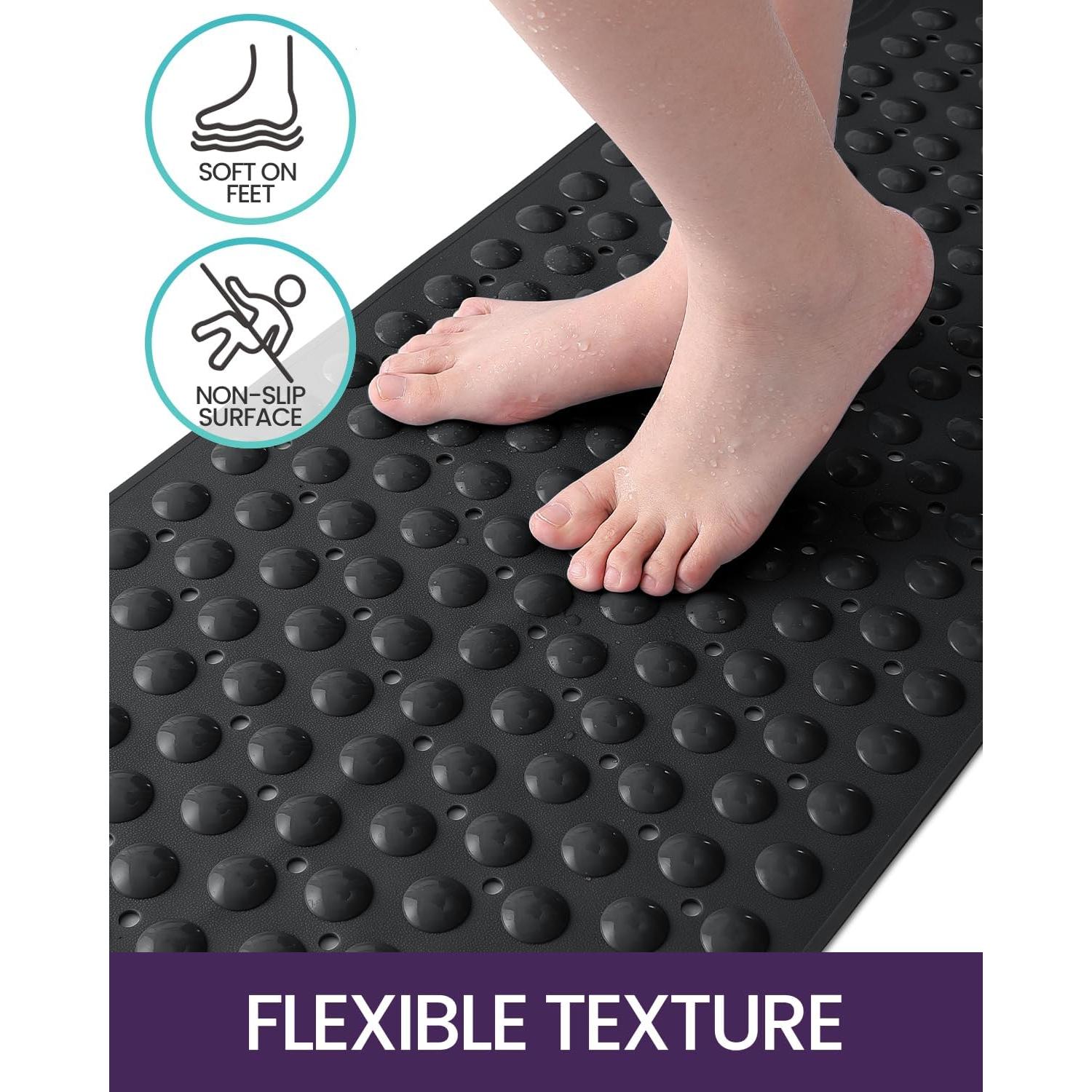 Alfombrilla de Bañera Antideslizante DEXI 40.6x88.9 cm Negra