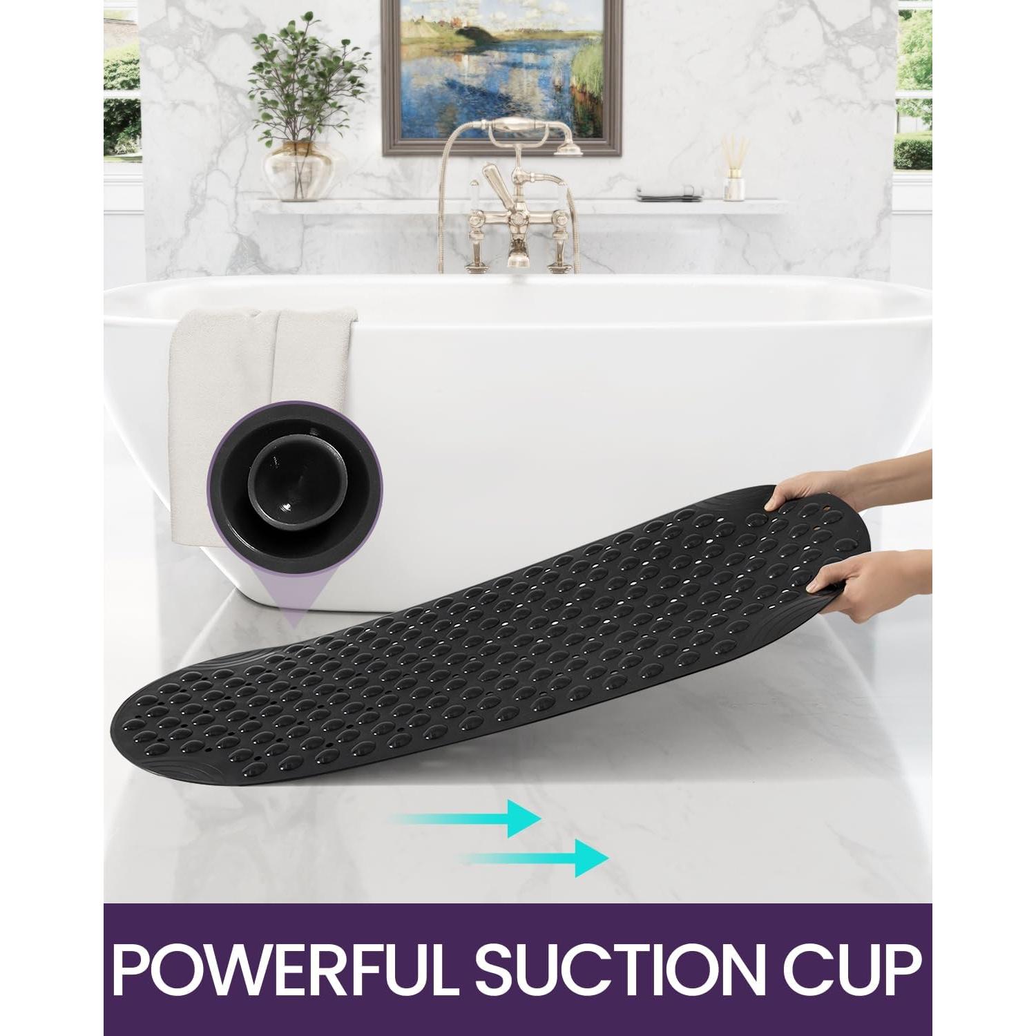 Alfombrilla de Bañera Antideslizante DEXI 40.6x88.9 cm Negra