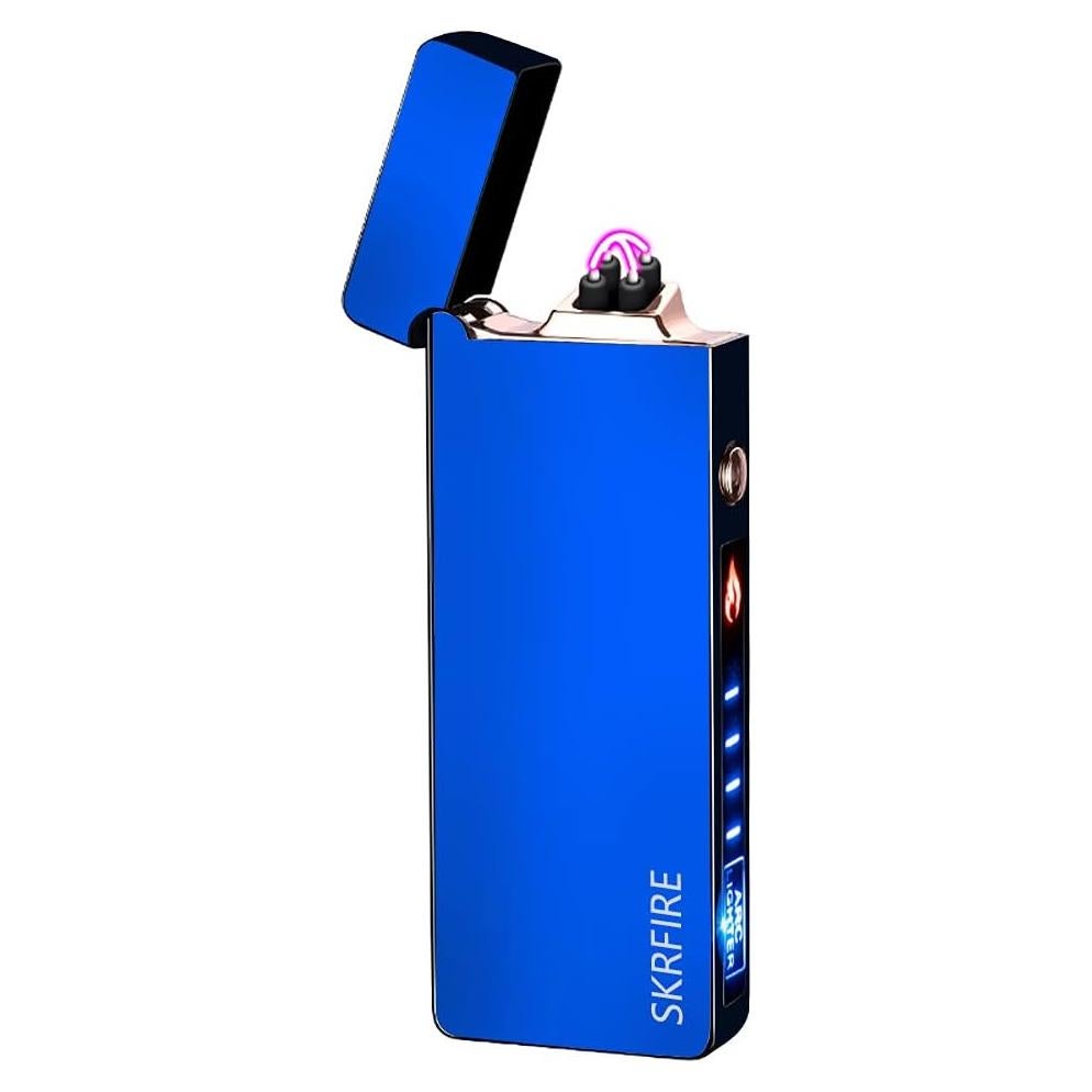 Encendedor Eléctrico Recargable SKRFIRE Doble Arco Azul