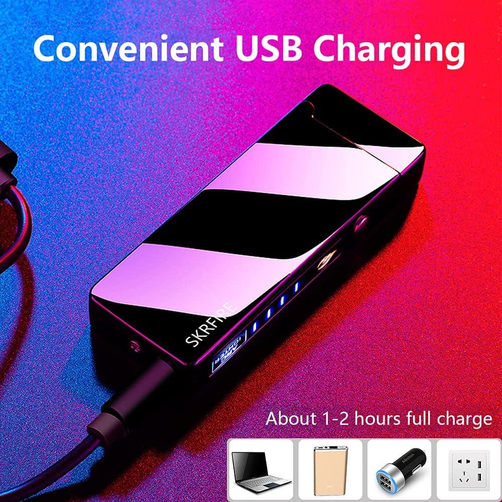 Encendedor Eléctrico Recargable SKRFIRE Doble Arco Azul