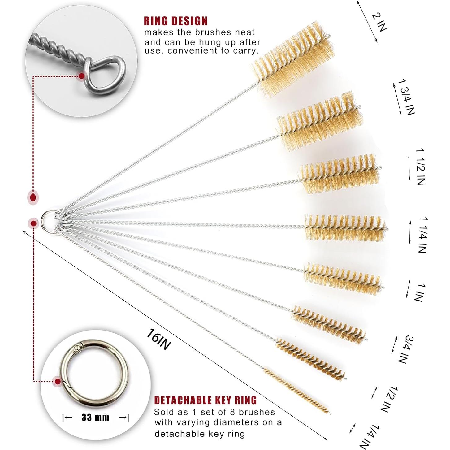 Juego de cepillos de limpieza Ctsyuqoo 8 piezas 40 cm latón