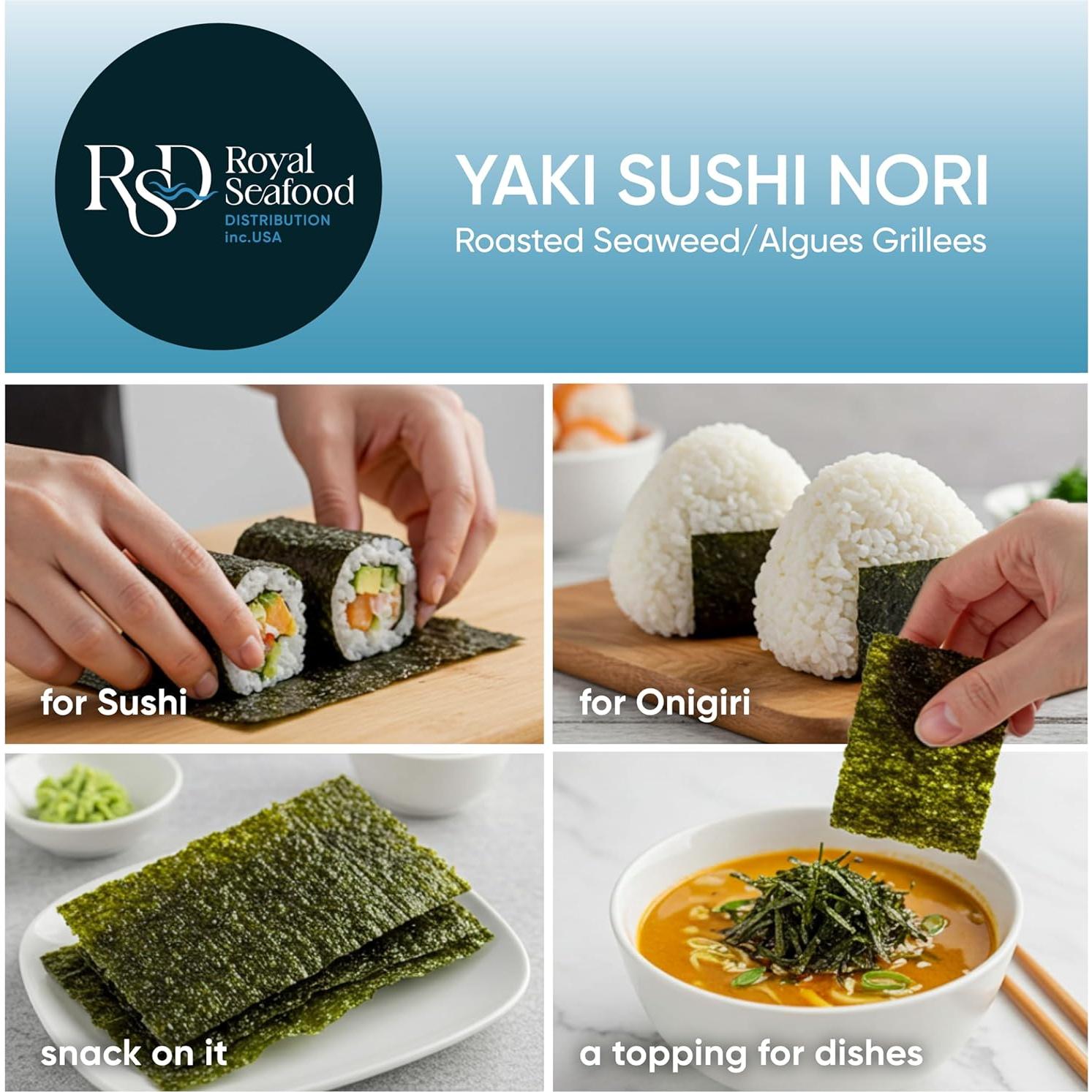 Hojas de Alga Nori Tostadas Premium RSF - 10 Hojas 25g - Orgánico