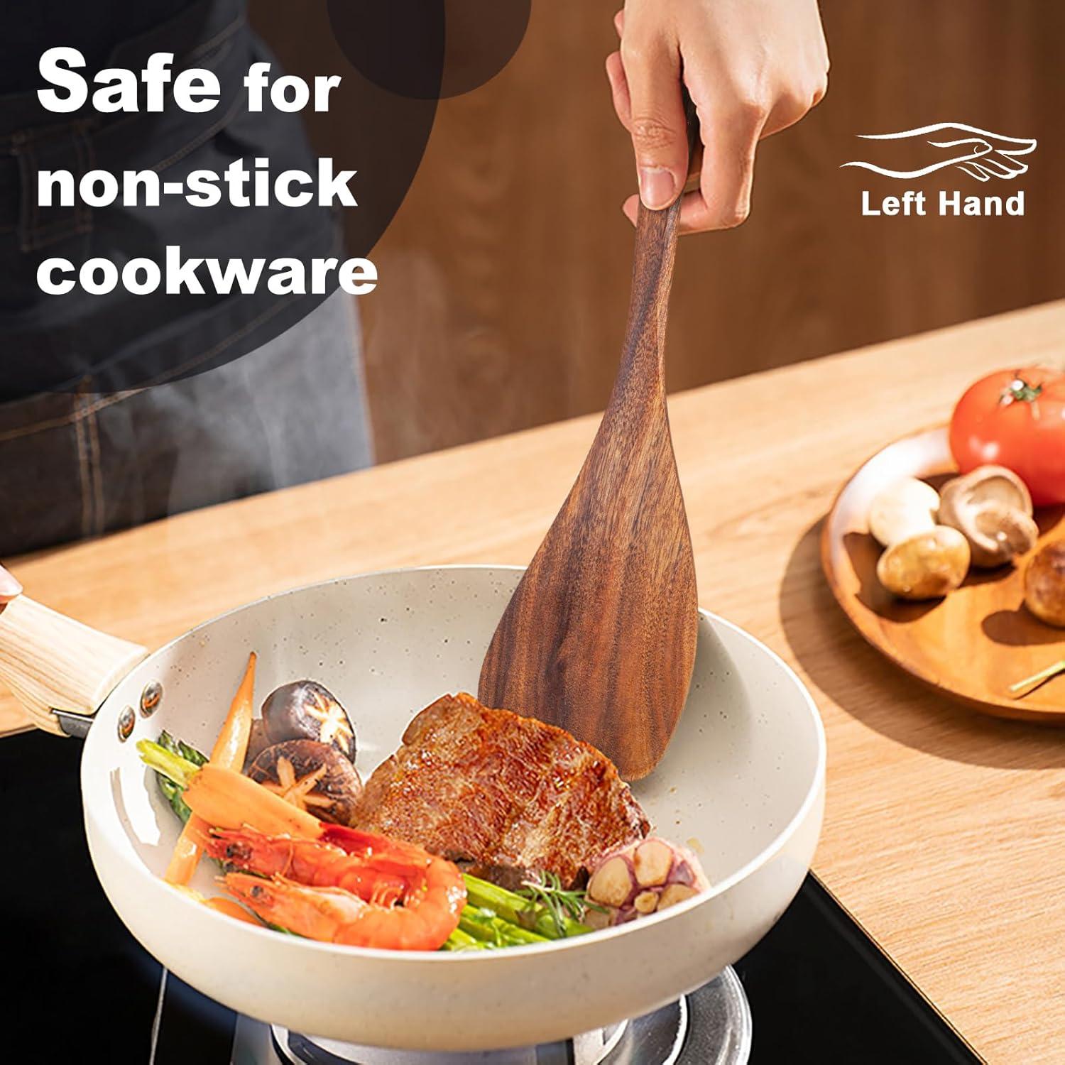 Espátula de Madera de Acacia Jilla-hla 30 cm Antiadherente