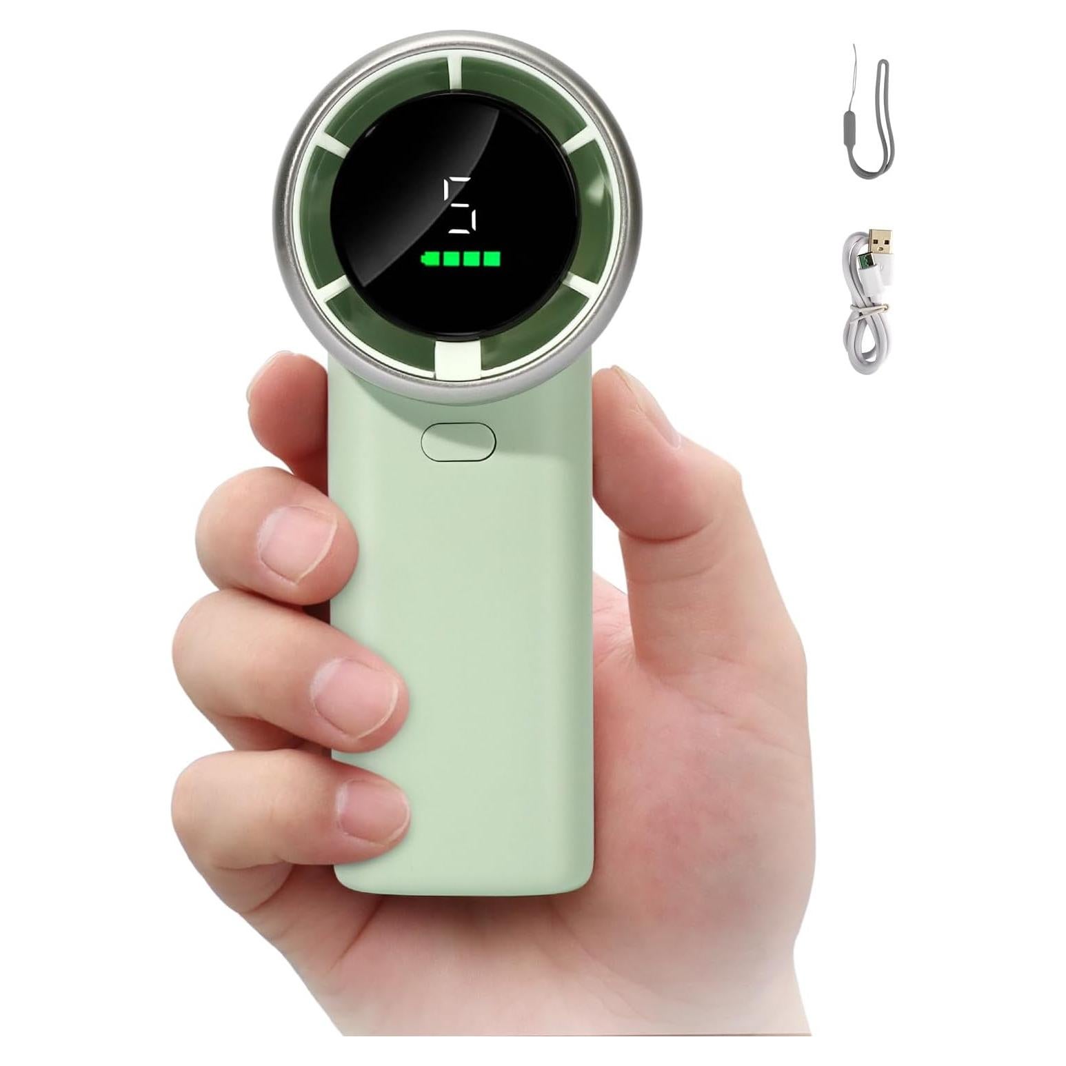 Ventilador Turbo Portátil HONEYYEAR Verde 5 Velocidades 3600mAh