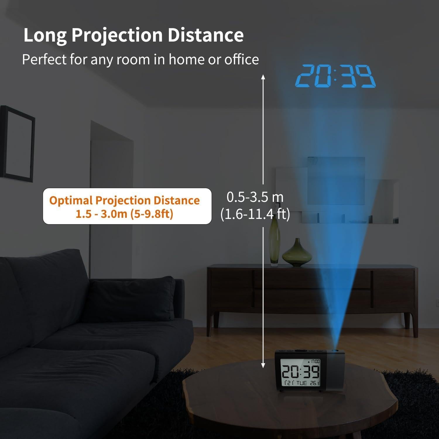 Reloj Despertador Proyector MeesMeek Digital con Temperatura