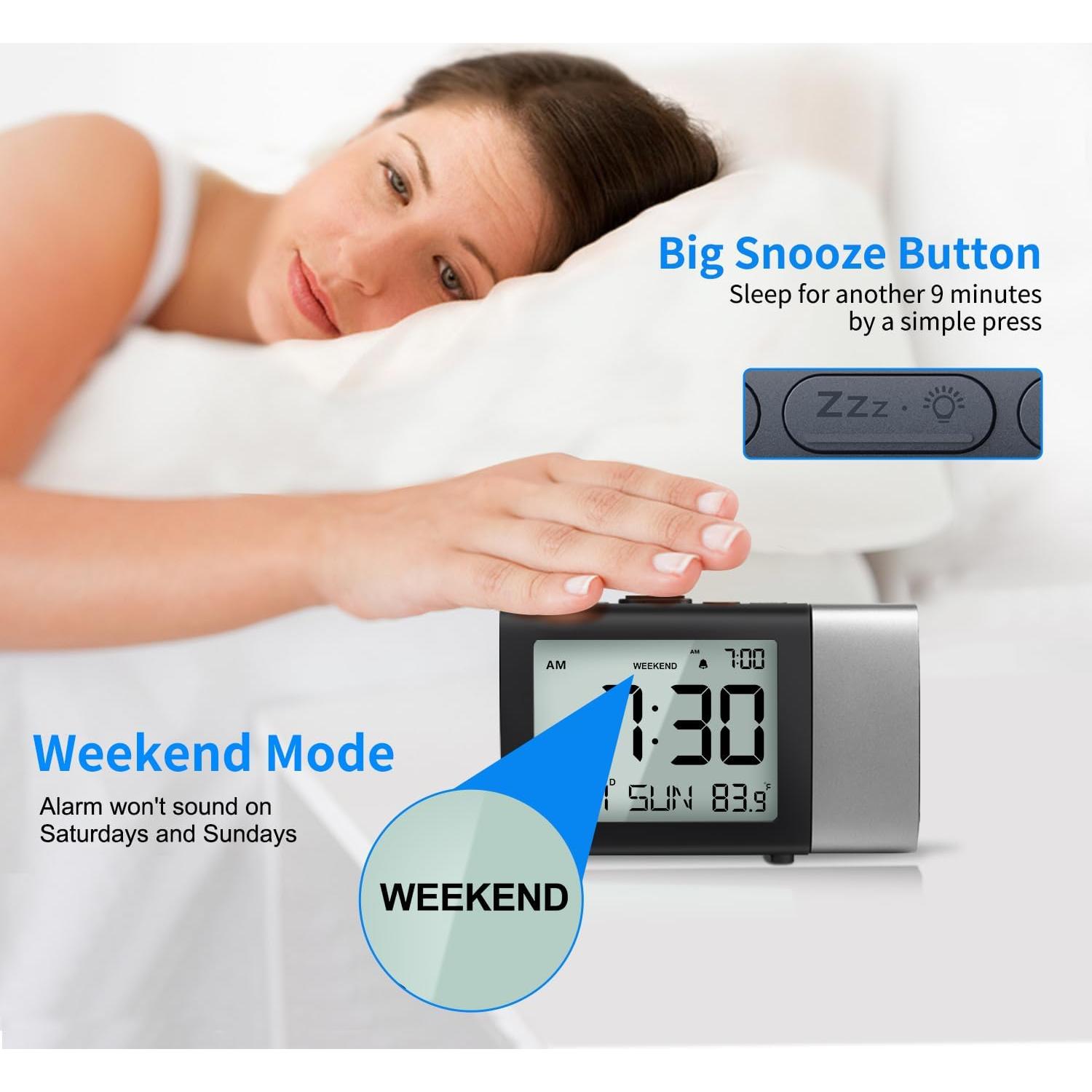 Reloj Despertador Proyector MeesMeek Digital con Temperatura